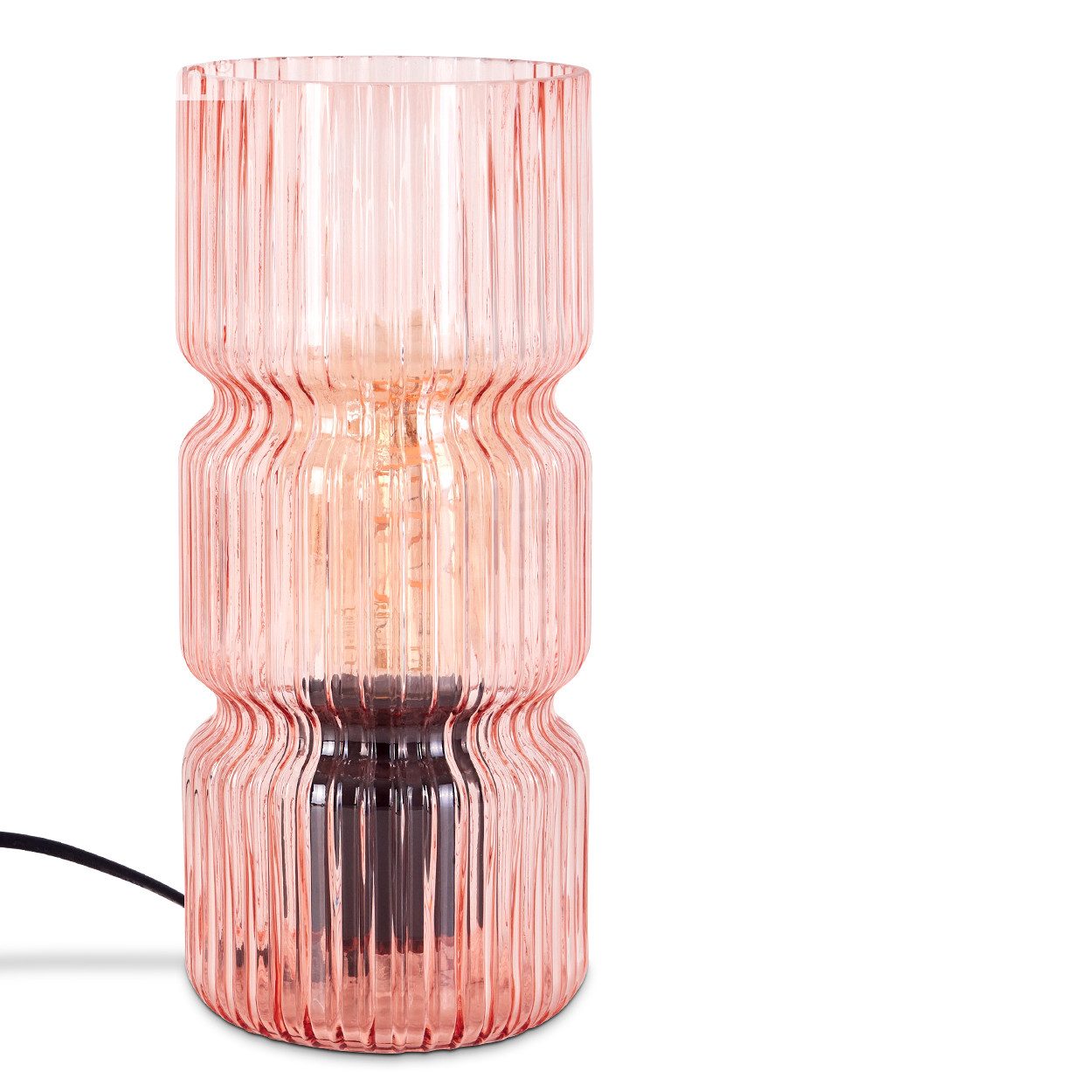 hofstein Tischleuchte Tischlampe aus Metall/Glas in Schwarz/Rosa, ohne Leuc günstig online kaufen