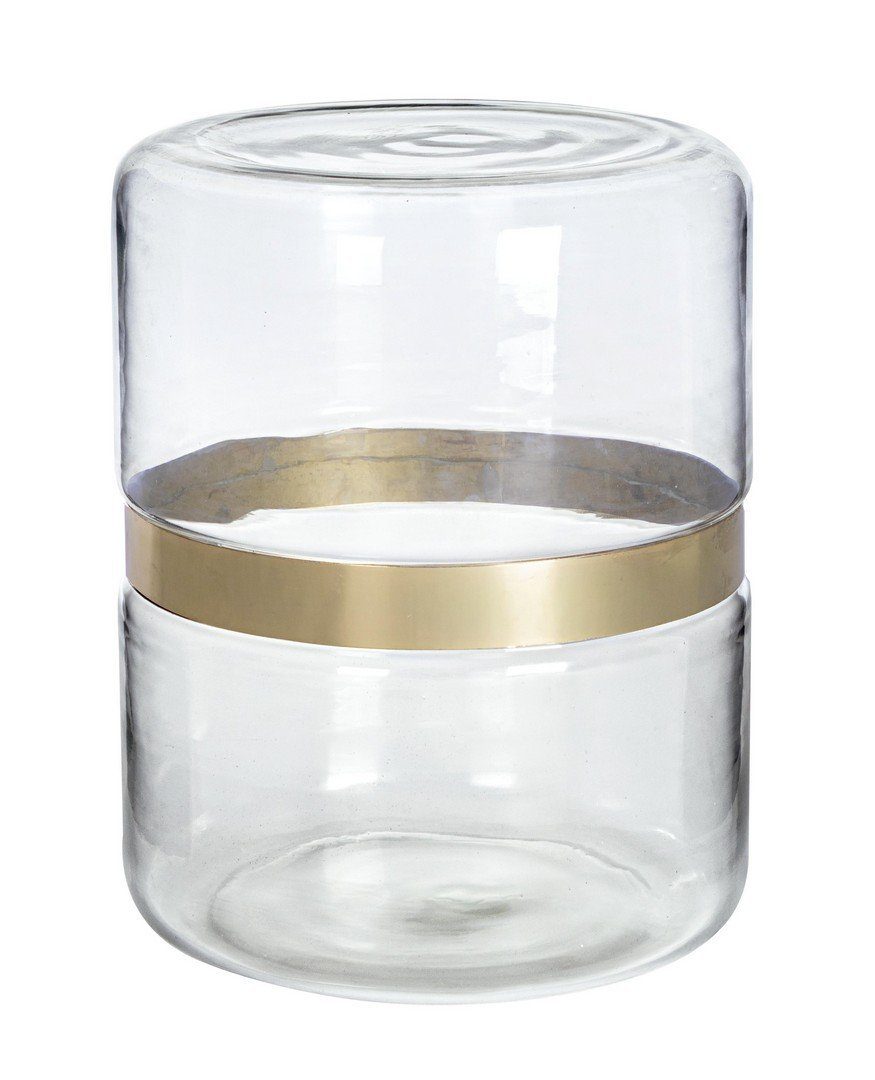Natur24 Beistelltisch Beistelltisch Namit 36 x 36 x 45 cm Glas und Stahl