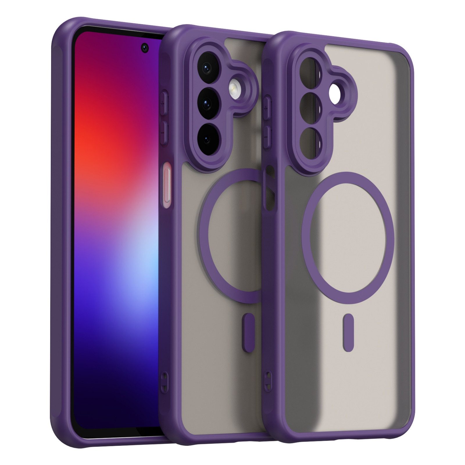 betterfon Handyhülle für Samsung Galaxy A27 Schutzhülle Magnet Case Hülle magnetisch Lila, Magnetisches Laden, mattes Design, kratzfest & stoßfest verarbeitet