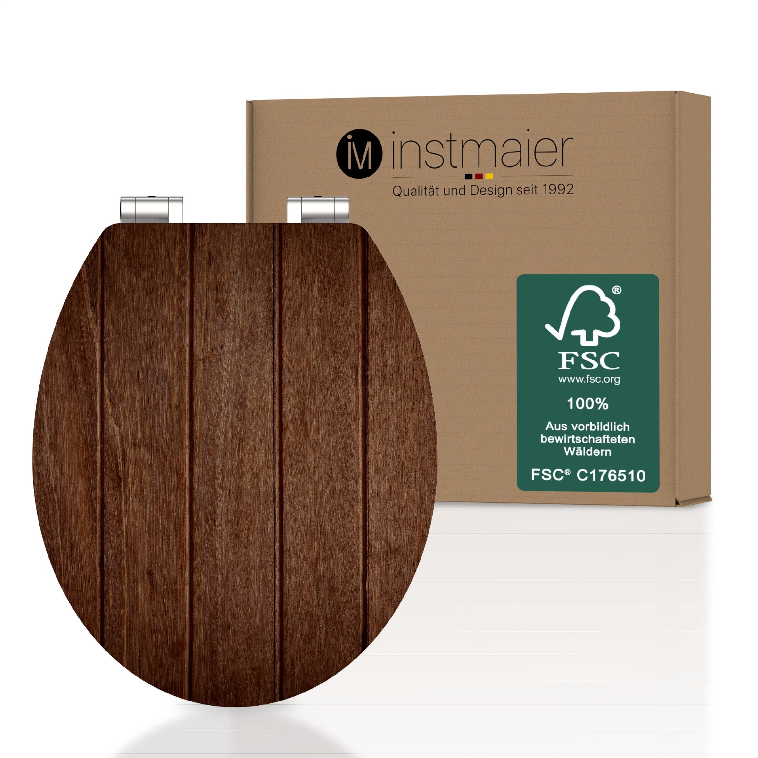 instmaier WC-Sitz Holz Toilettendeckel, Nussbaum-Holzoptik, mit günstig online kaufen