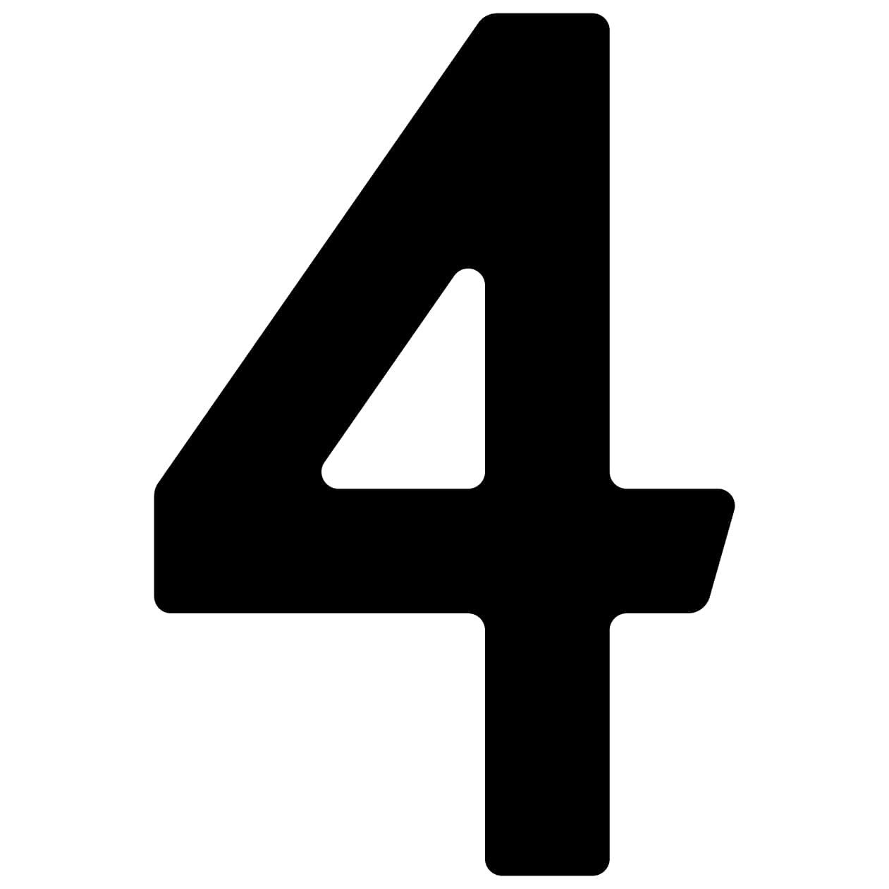 Bravios Briefkasten Selbstklebende Hausnummer "4" - 40 mm in Schwarz