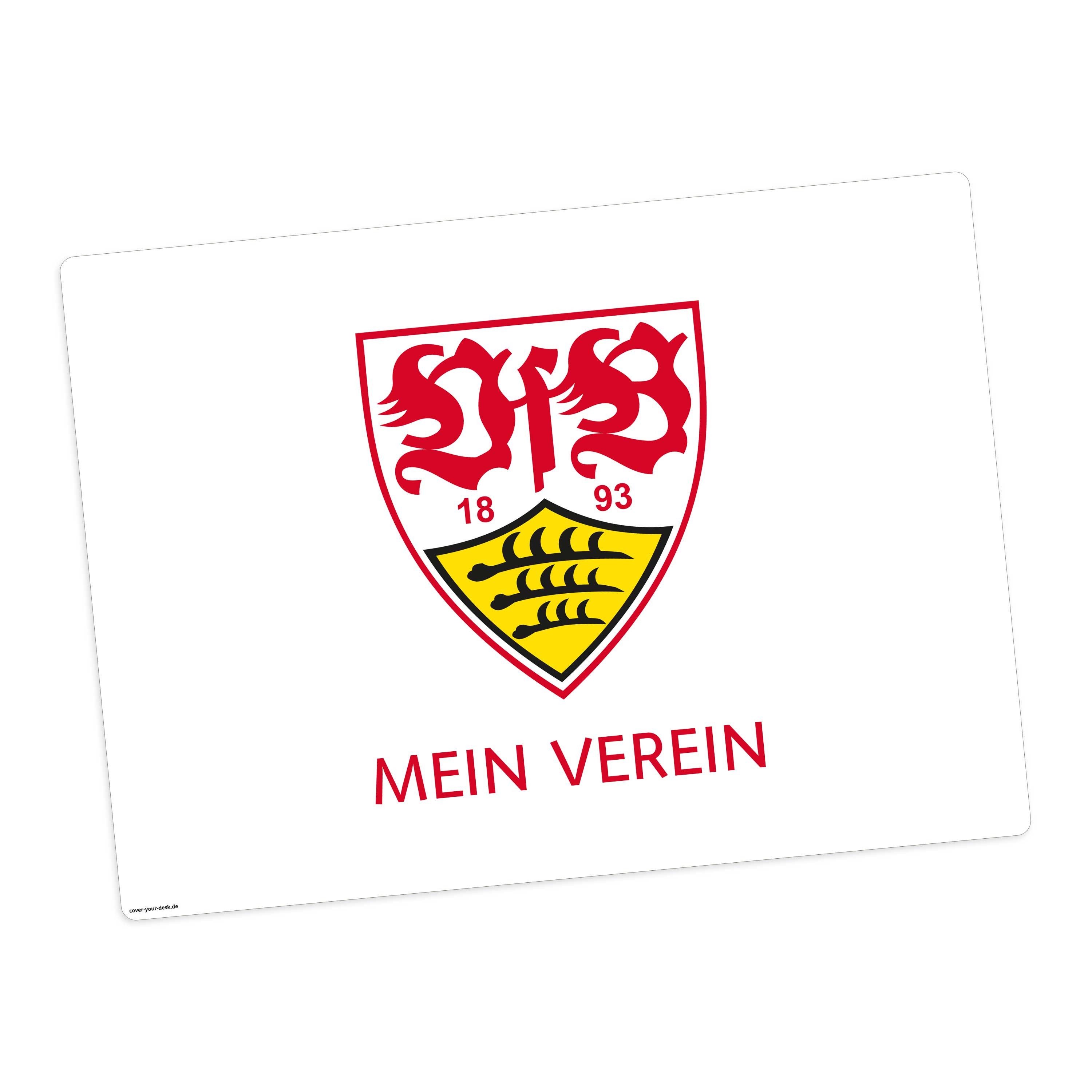 Tischsetmacher Platzset abwaschbar - „VfB Stuttgart - Mein Verein" aus Premium Vinyl, (1-St., 44 x 32 cm - rutschfeste Tischdekoration), Made in Germany