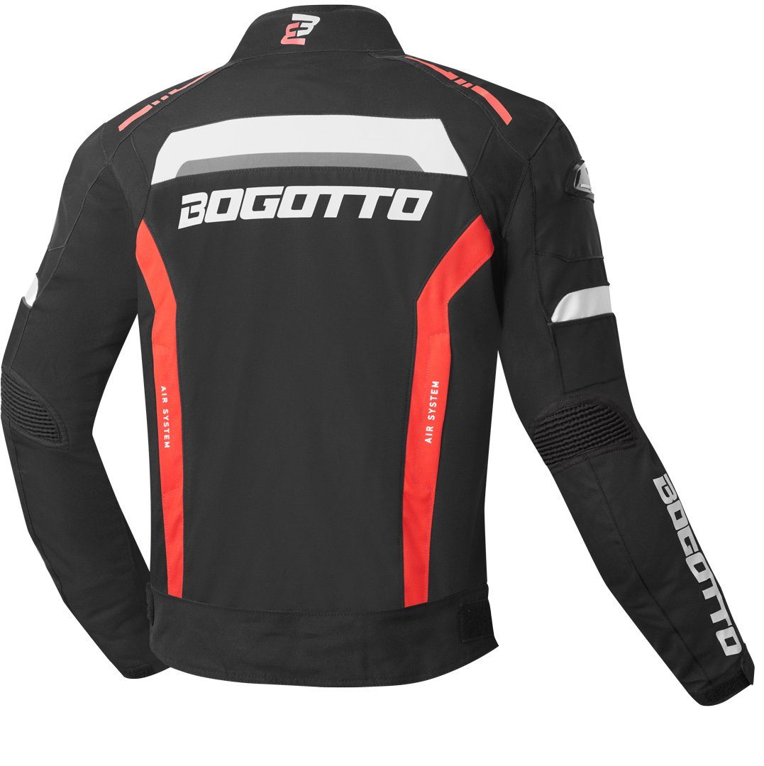 Bogotto Motorradjacke wasserdichte Black/Red Textiljacke Motorrad GPX