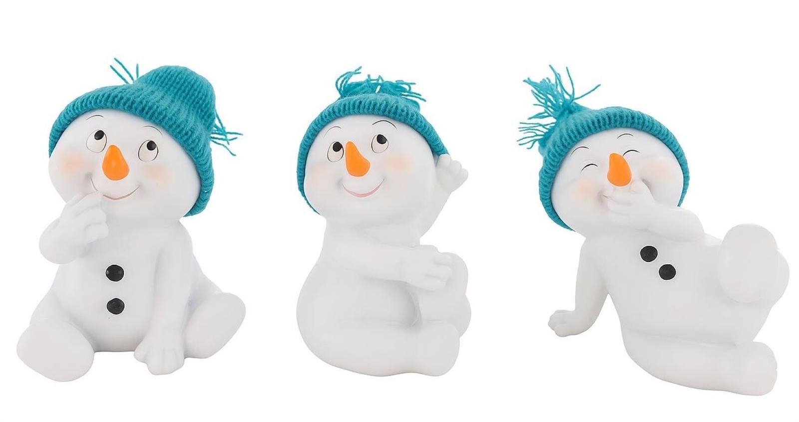 Geschenkestadl Schneemann 3 x Schneemann sitzend 11,5cm Weihnachten Winter versch. Варіантиn