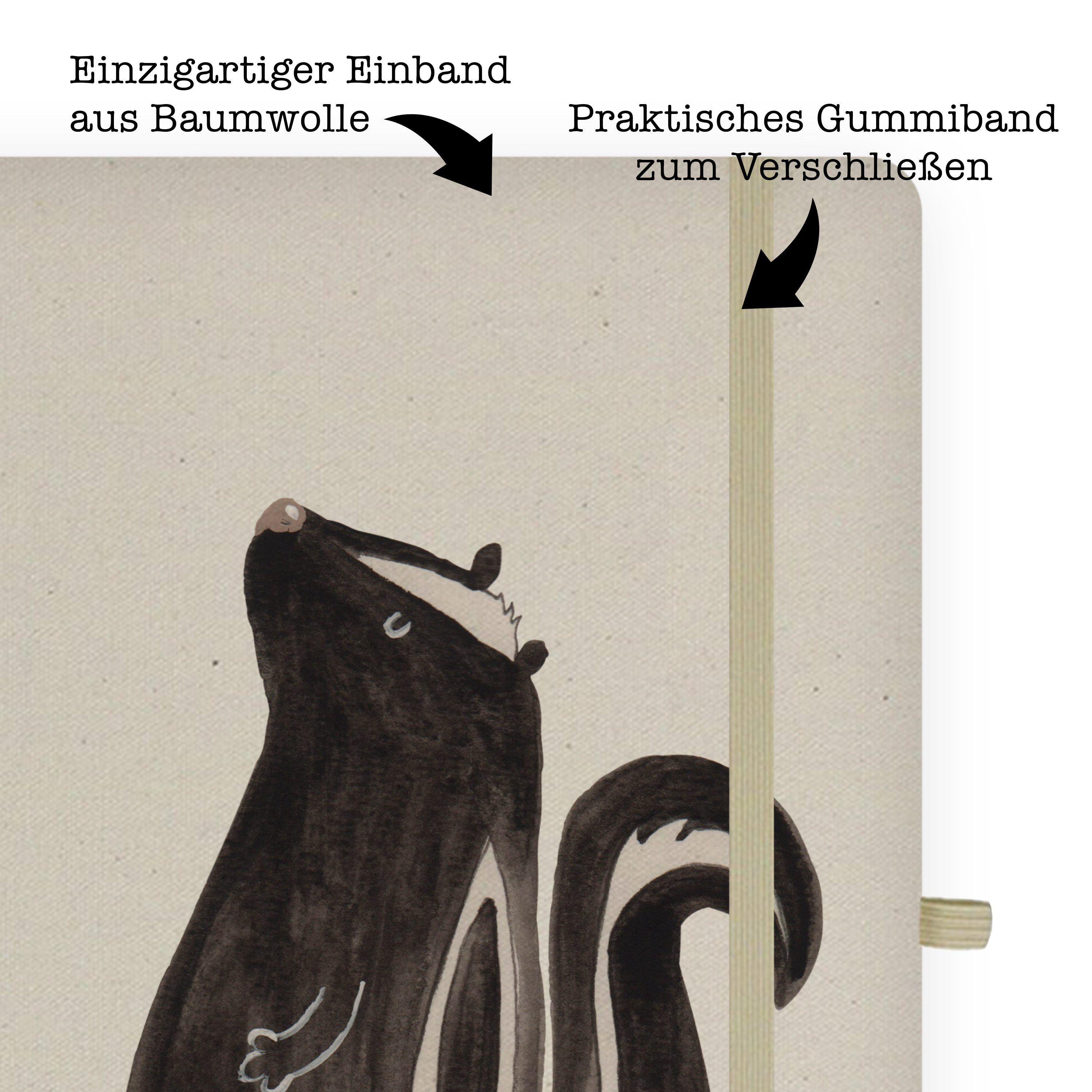 Transparent - Mr. Panda sitzend & Notizbuch Stinktier Panda - Notizblock, & Mrs. Stinki, Mrs. Mr. Tageb Geschenk,