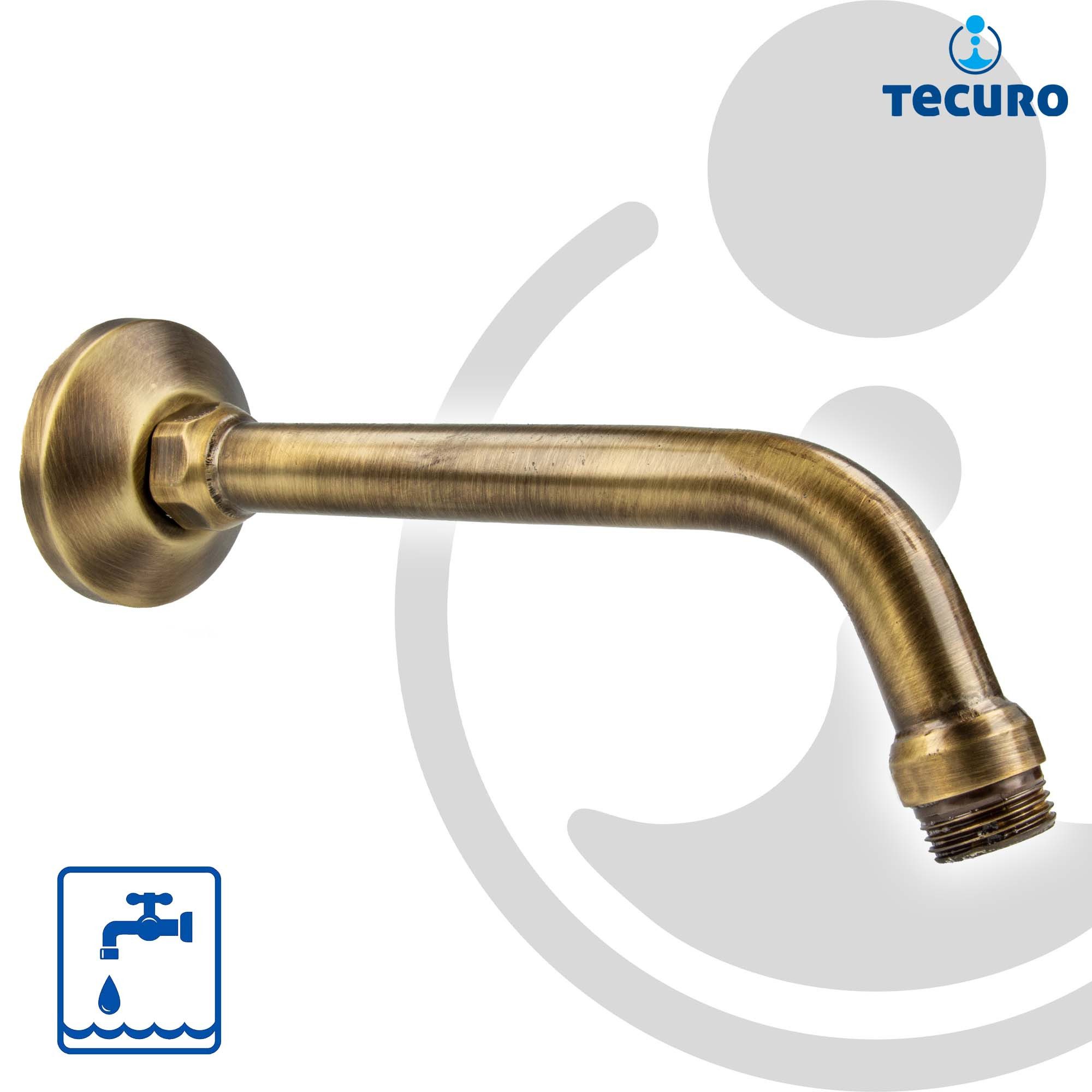 tecuro Brausearm Universal 45° Brausearm Ø 20 mm für Kopfbrausen Länge 180 mm