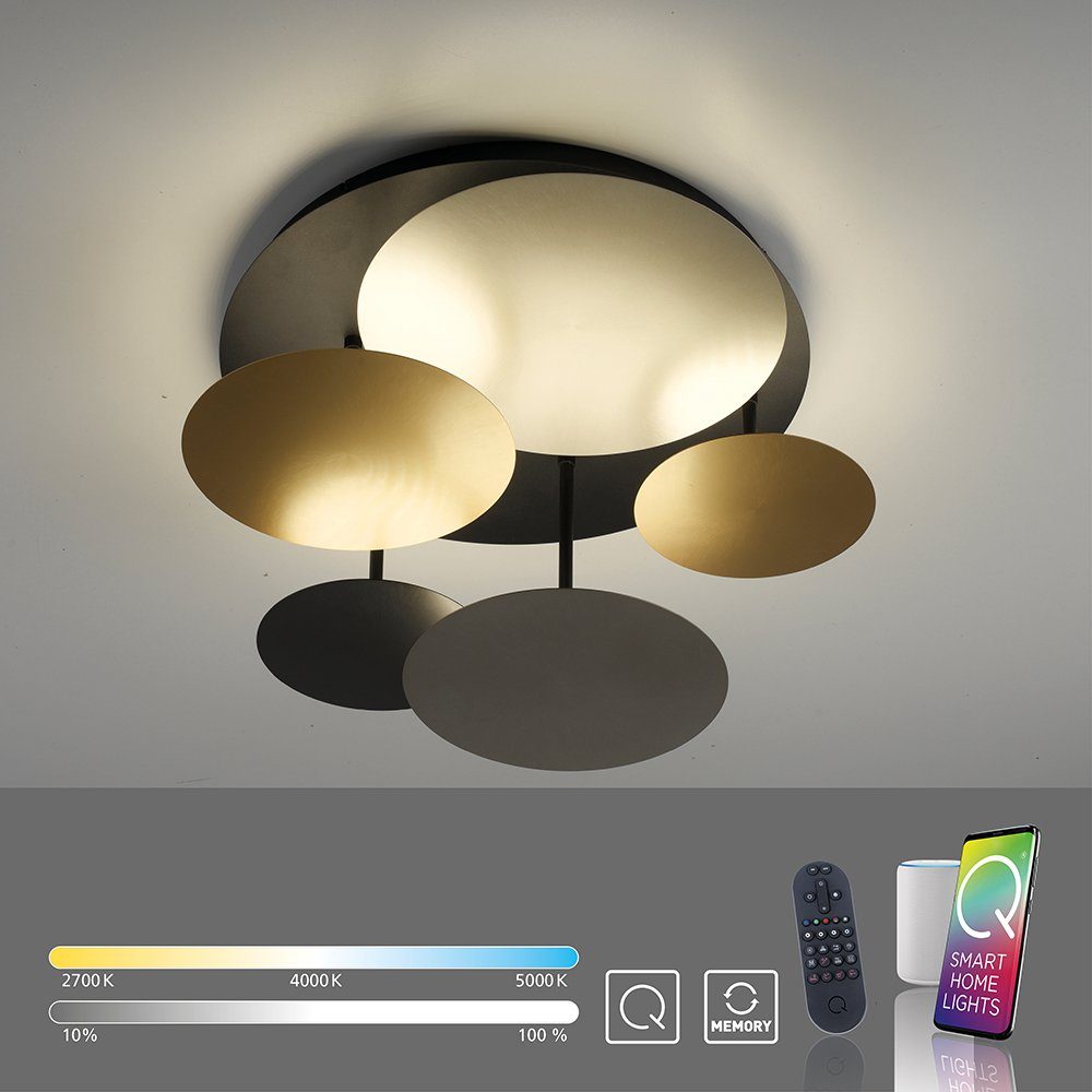 Paul Neuhaus Smarte LED-Leuchte LED Deckenleuchte Q-PIATO Smart Home, Smart Home, RGB, Dimmfunktion, Memoryfunktion, CCT, mit Leuchtmittel, Works with Alexa, APP, Fernbedienung