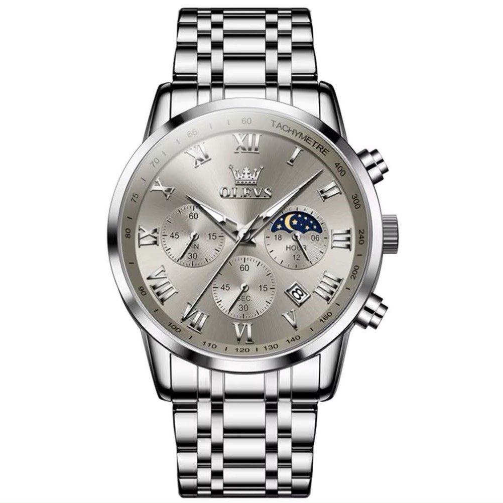 OLEVS Quarzuhr Herren Olevs Chronograph Uhr Tag & Nacht Anzeige, Edelstahl, günstig online kaufen