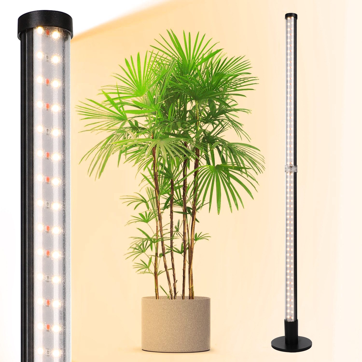 MUPOO Pflanzenlampe LED Stehende Pflanzenzuchtlampe Volles Spektrum H40-122cm, mit 3 Farben & 6/9/12H Timer für hohe Indoor-Pflanzen