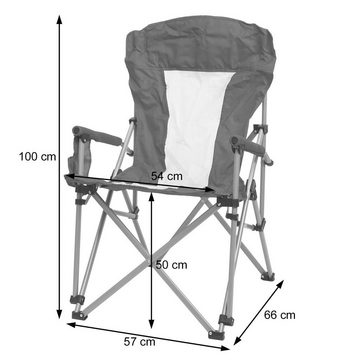 MCW Campingstuhl MCW-L50, Bezug ist waschbar, unter 40°, Armlehnenbezug mit Getränkehalterung