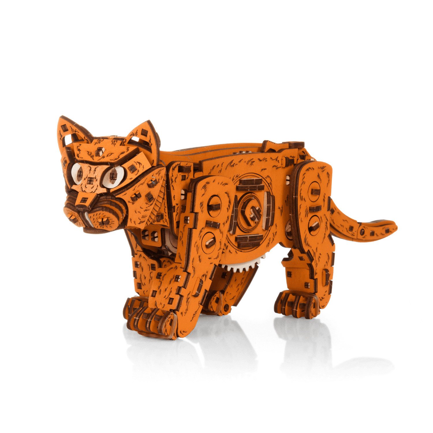 Eco Wood Art Modellbausatz Mechanisches Kätzchen Ginger aus Holz, (236-tlg)
