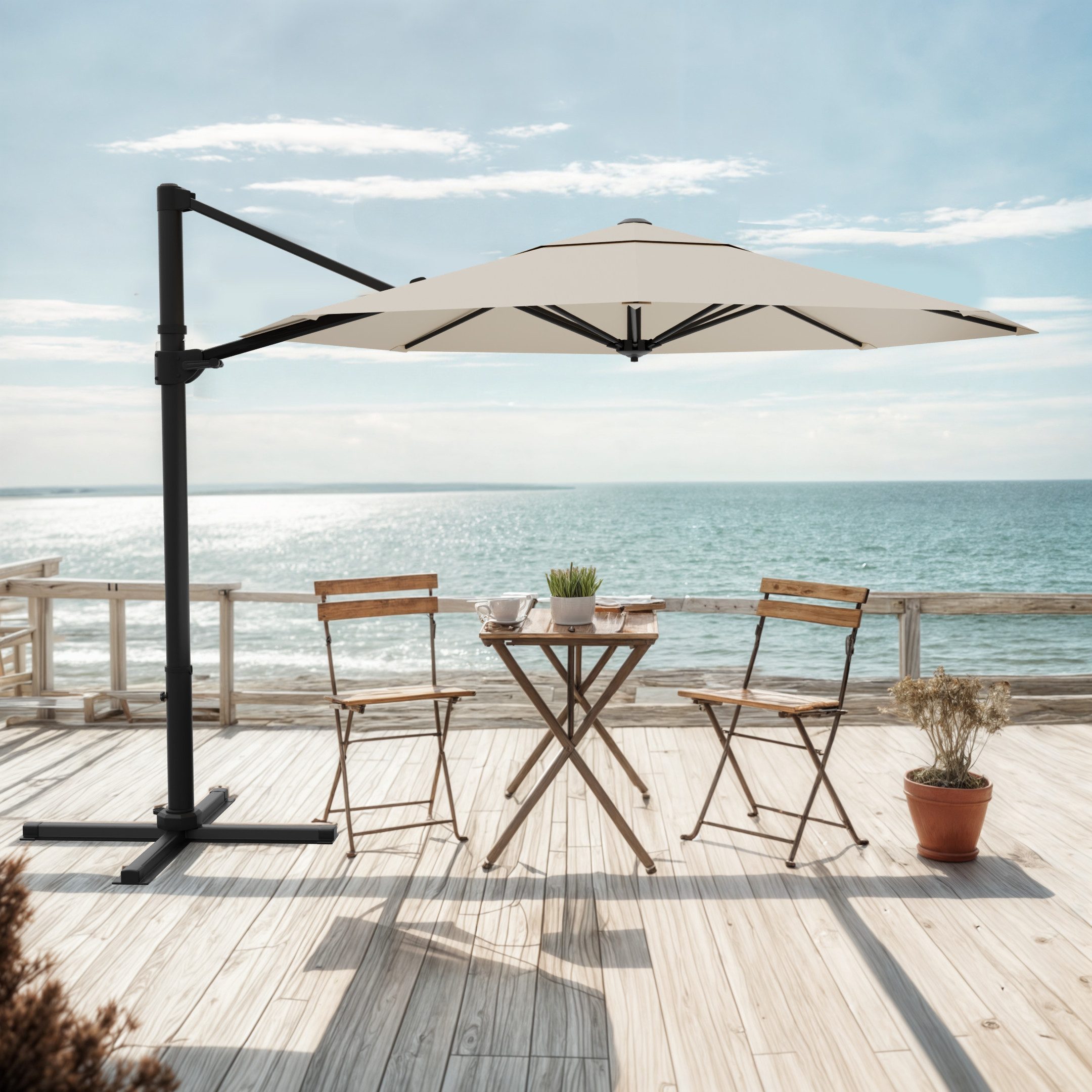 HOMALL Sonnenschirm Sonnenschirm mit Ständer, 360 Grad drehbar, UV-Schutz 5 günstig online kaufen