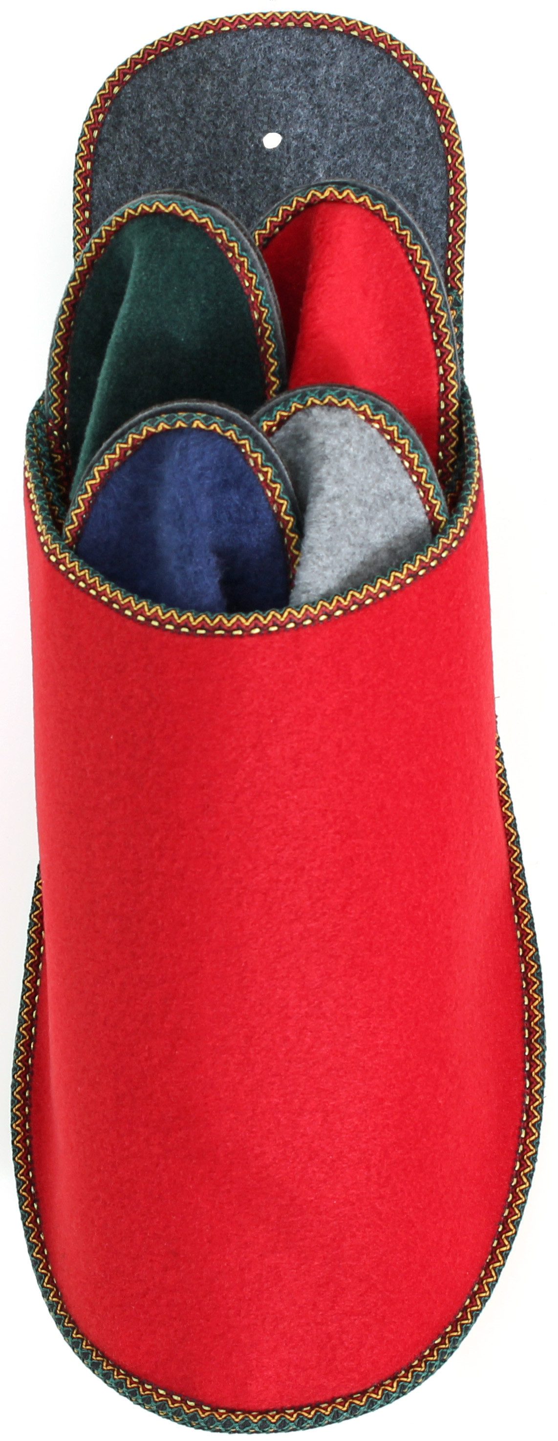 Pantoffelmann Gästepantoffelset Gästeset Filzpantoffel Herren Damen Filz Hausschuhe Pantoffel (1 Paar) Filzpantoffeln, Gästepantoffel besonders leicht