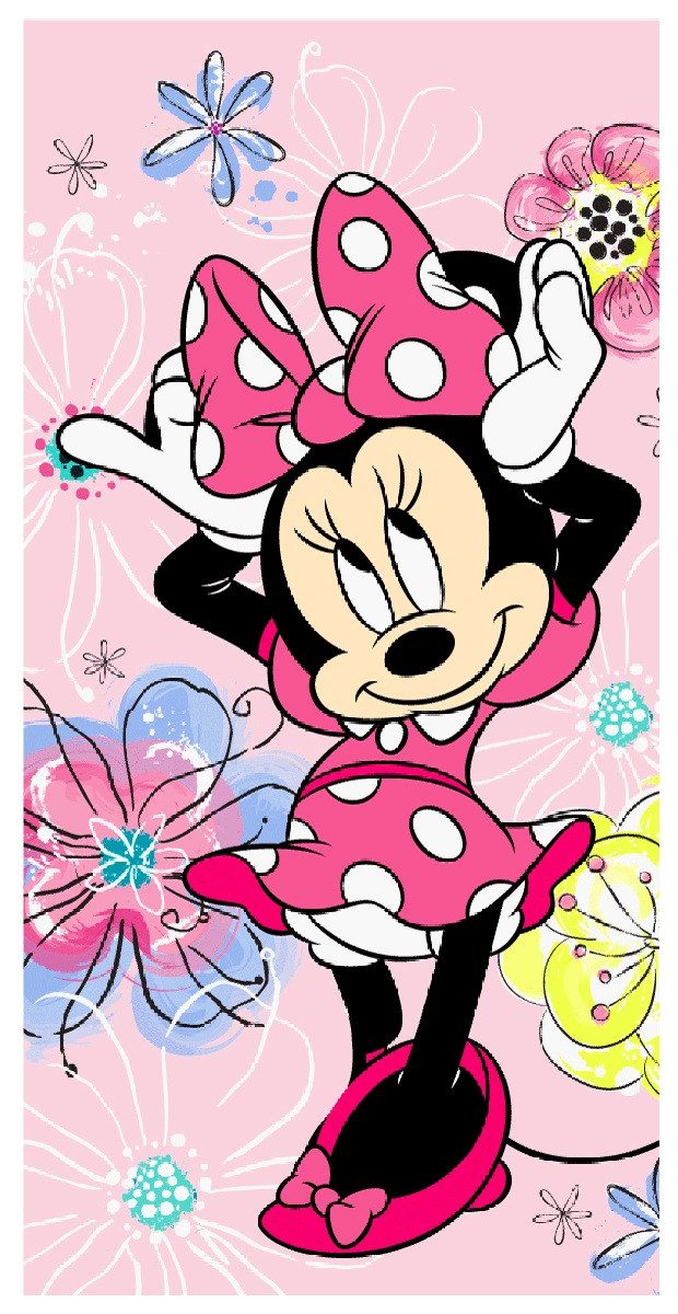Disney Strandtücher Disney Minnie Maus + Micky Maus Handtuch 70x140cm 2er-Set, Frottee (2-St)