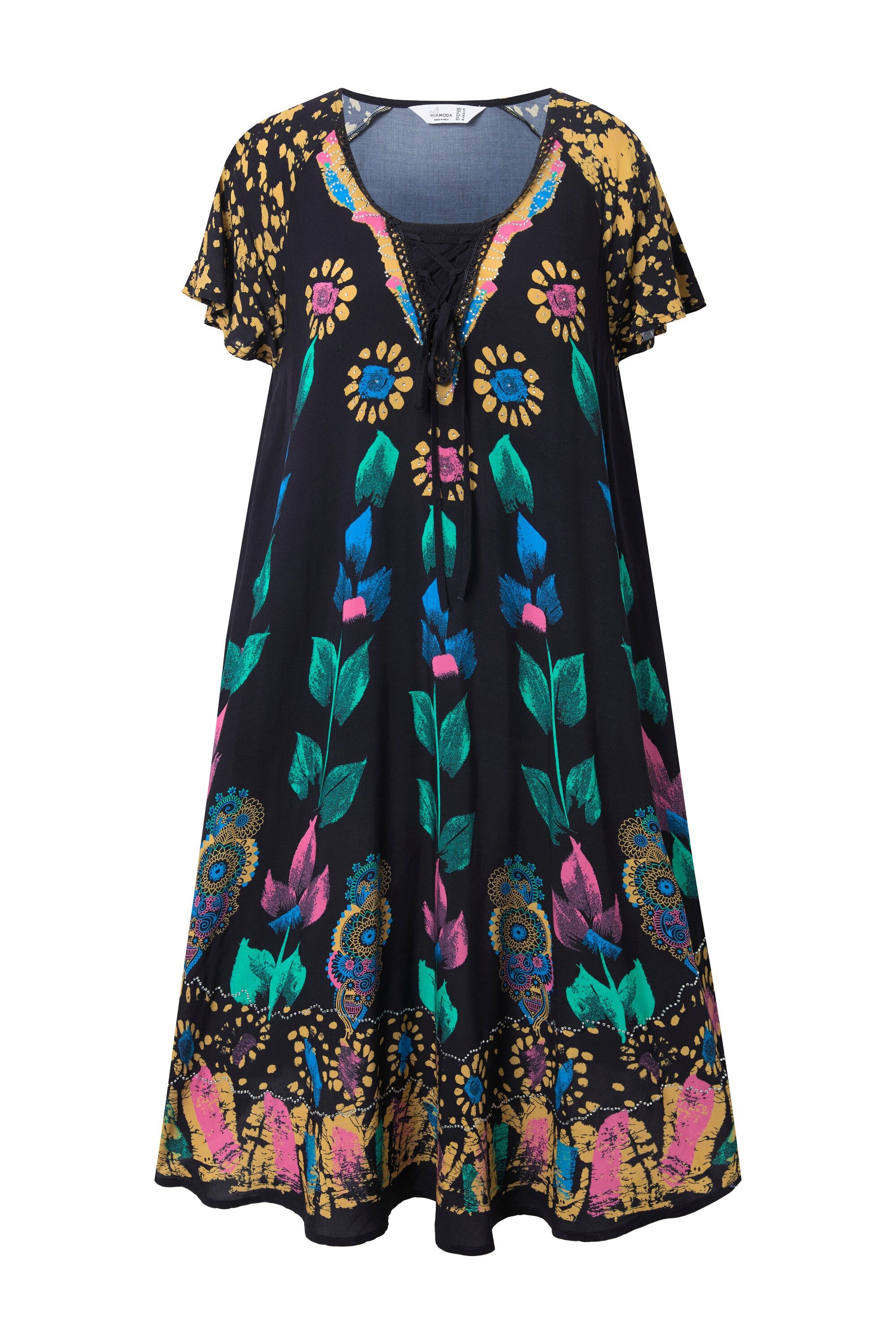 MIAMODA Jerseykleid Kleid A-Linie floraler Mustermix günstig online kaufen