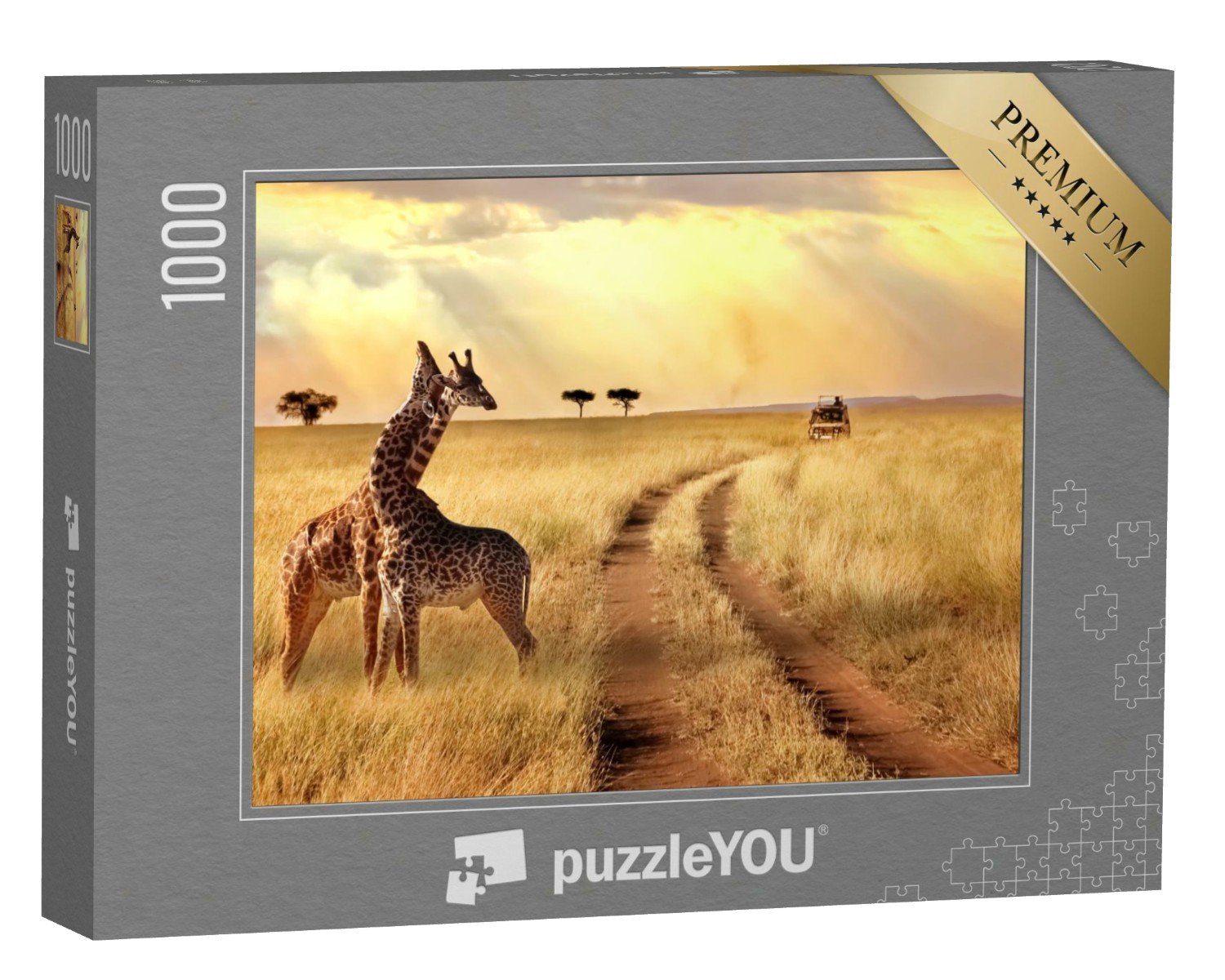puzzleYOU Puzzle Zwei Giraffen im Abendlicht, 1000 Puzzleteile, puzzleYOU-Kollektionen Safari