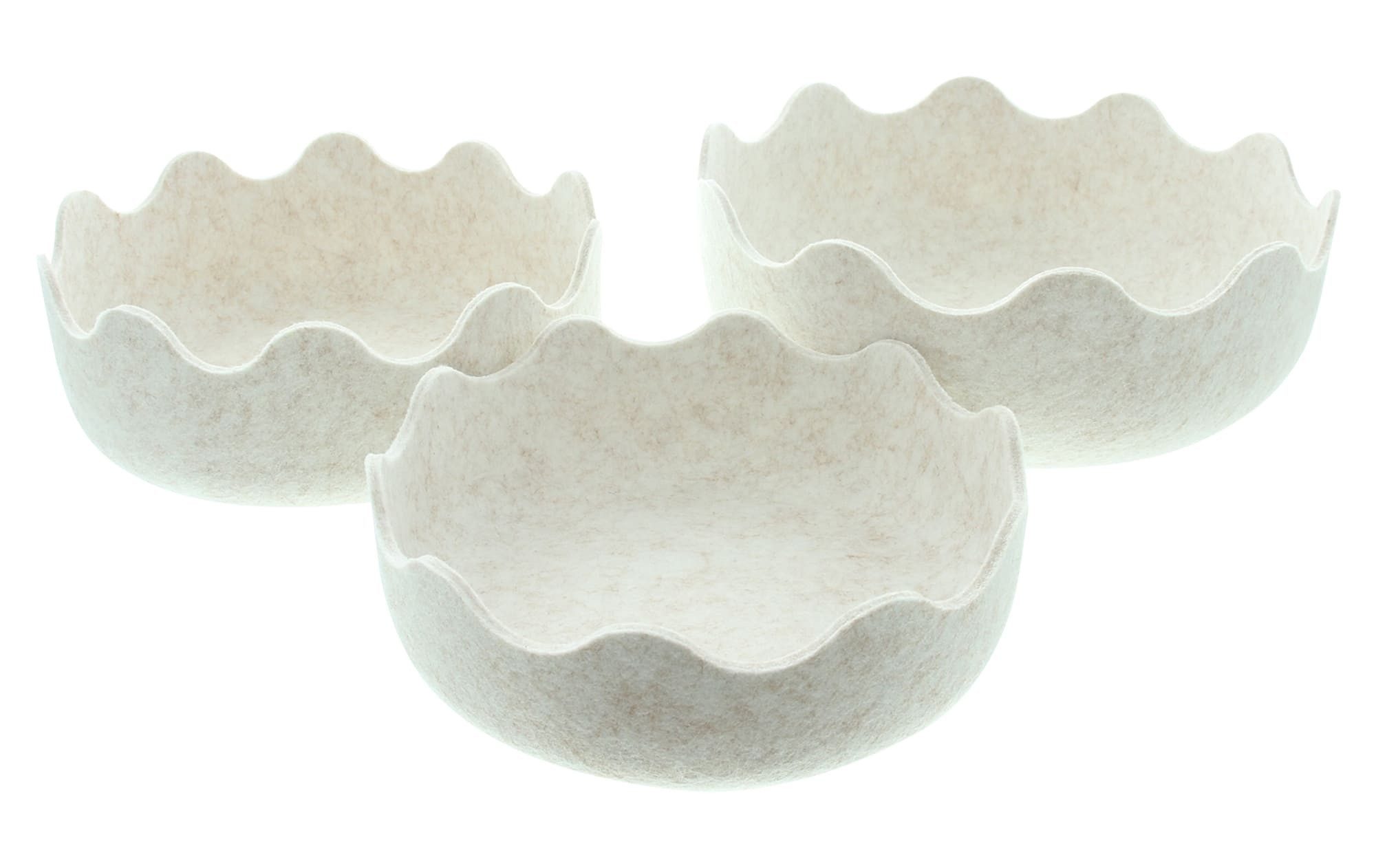 Dekoleidenschaft Dekoschale "Osterei" Schale aus Filz, Osternest Osterschale Osterdeko Filzschale (3 St., im Set), Ø 20 22 26 cm