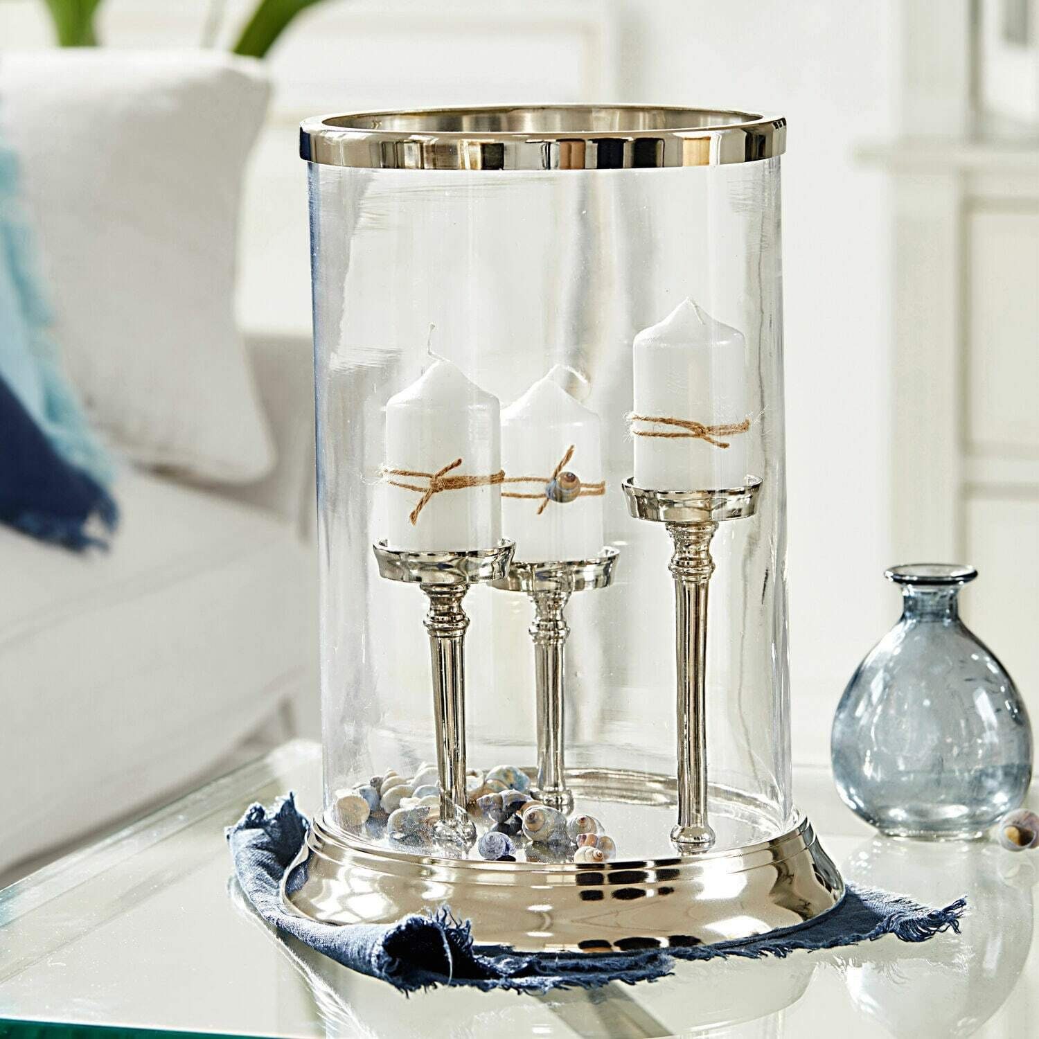 Mirabeau Windlicht Windlicht Vinzan klar/silber günstig online kaufen