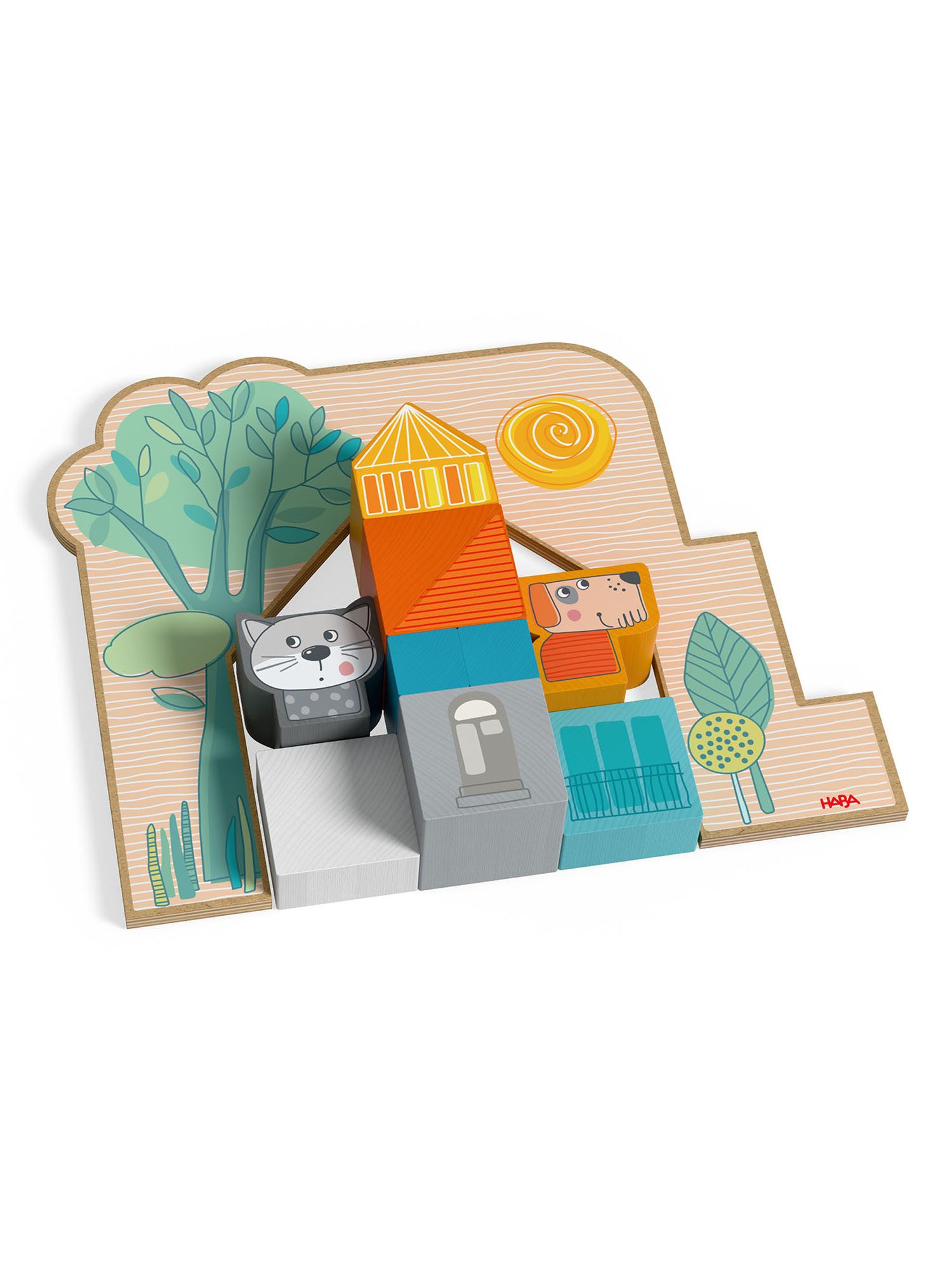 Haba Steckpuzzle Stapel-Legespiel Bauspaß, Puzzleteile, Puzzle zum Stecken, Holzsteckpuzzle, Shape Puzzle