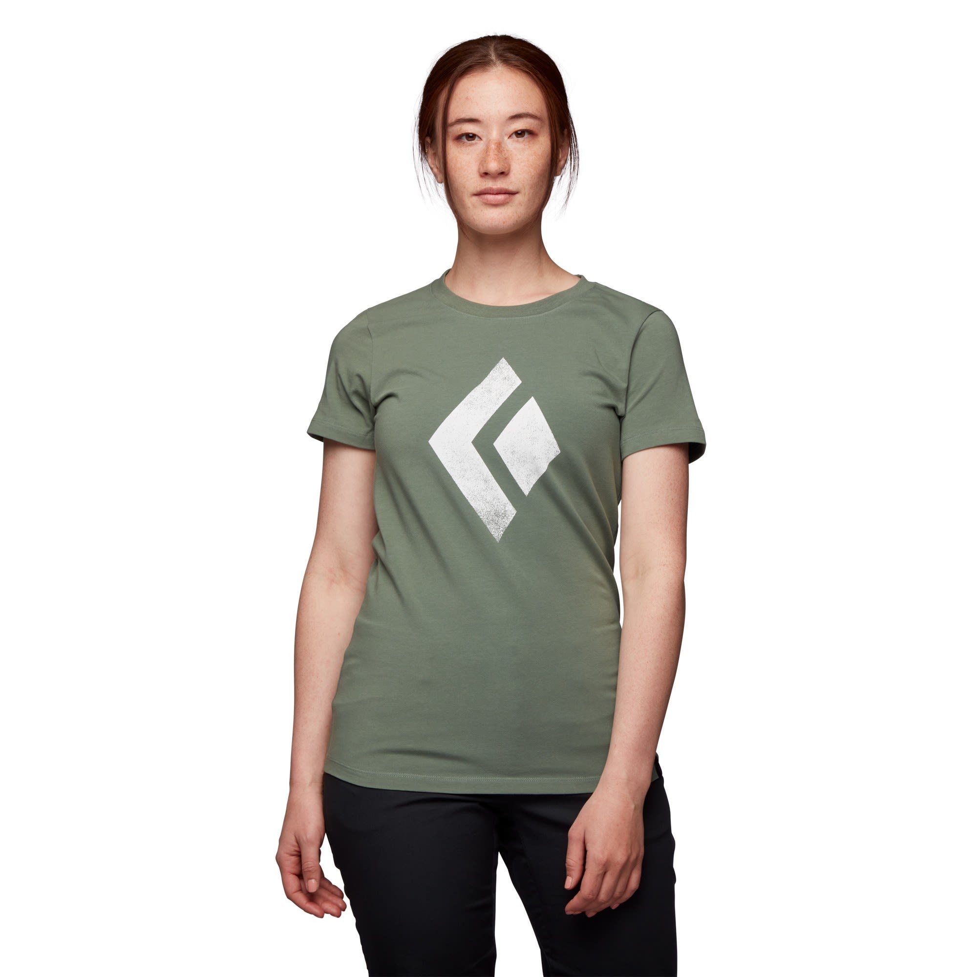 Black Diamond Diamond Tee T-Shirt Damen Up Kurzarm-Shirt Laurel W Chalked Green Black