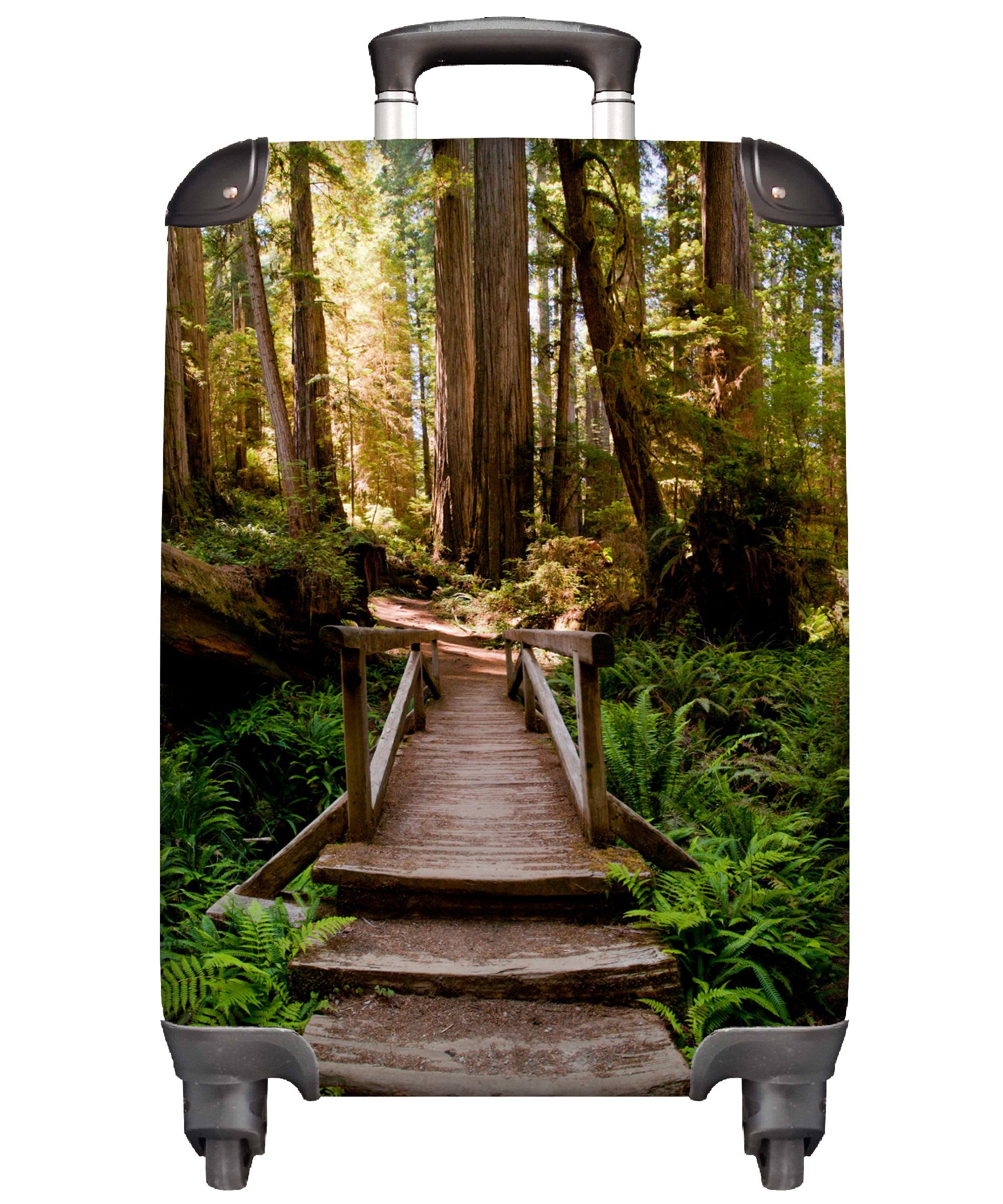 MuchoWow Handgepäckkoffer Dschungel - Natur - Treppe - Bäume, 4 Rollen, Reisetasche mit rollen, Handgepäck für Ferien, Trolley, Reisekoffer