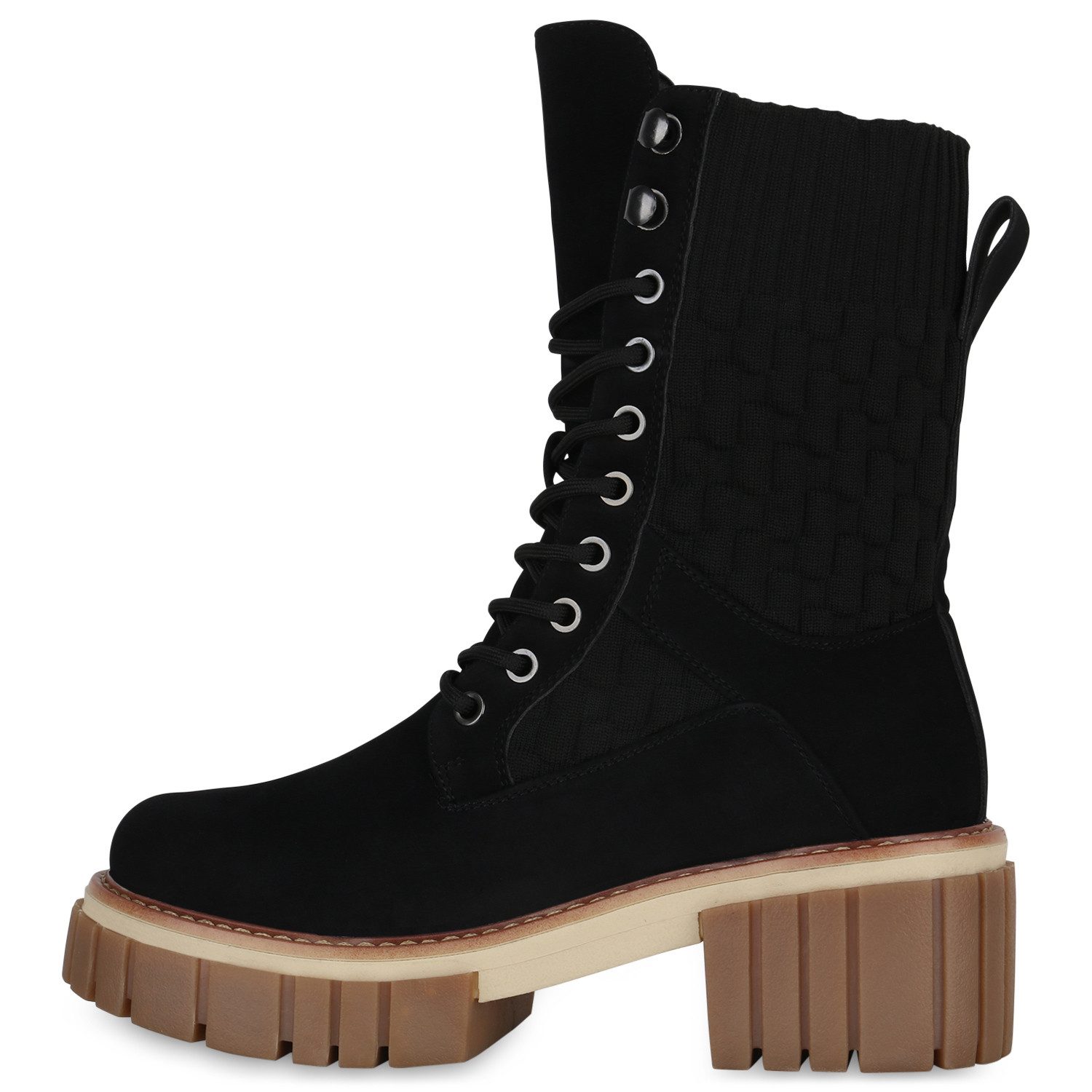 VAN HILL 839707 Plateaustiefelette Damen Leicht Gefütterte Plateau Boots St günstig online kaufen