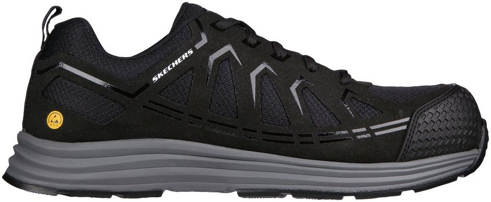 Skechers MALAD II Sicherheitsschuh S1 P ESD, leicht und sportlich,  durchtrittsicher, bequem, atmungsaktiv, Sportlicher Schnürschuh mit  Komposit-Zehenschutzkappe