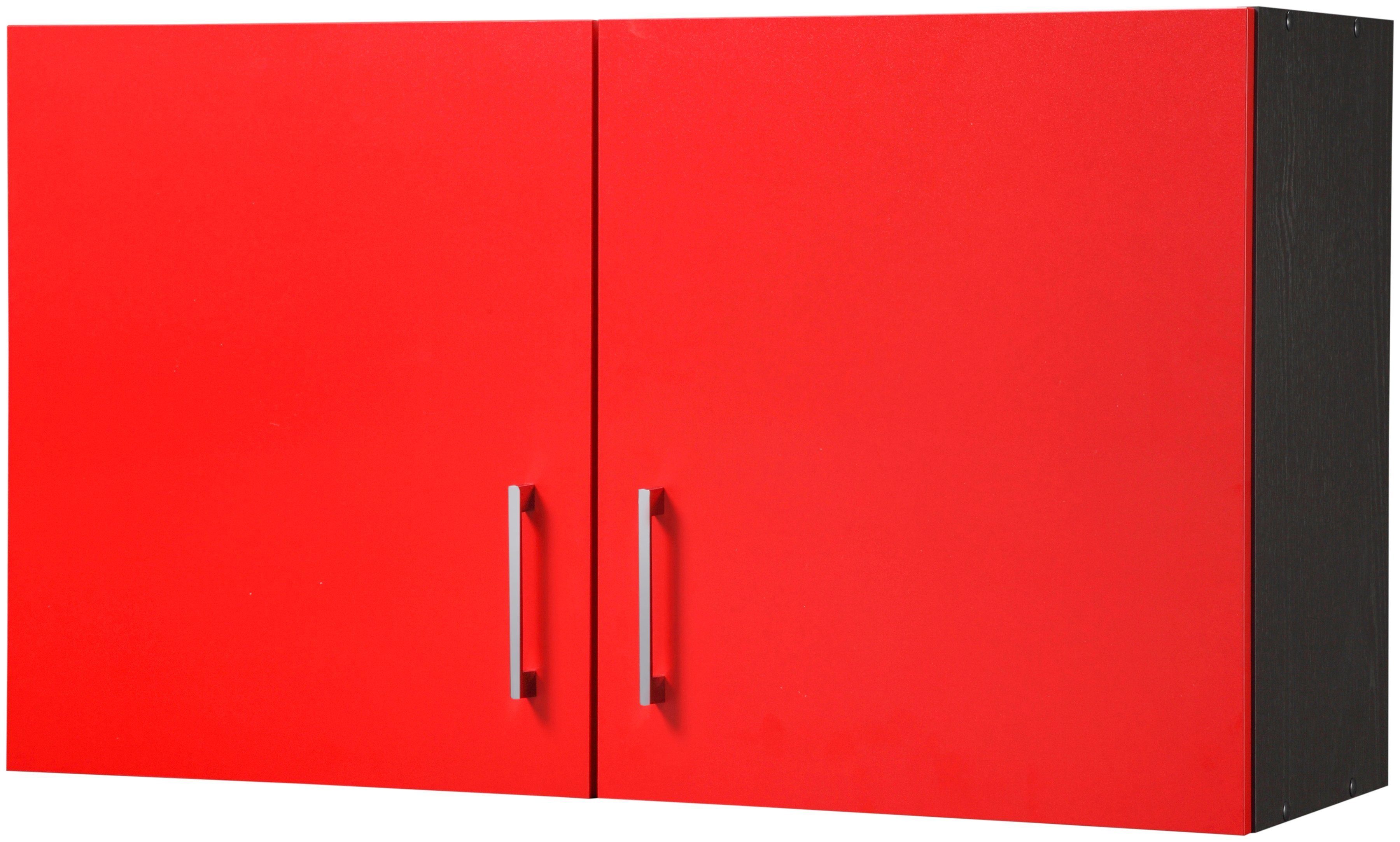 HELD MÖBEL Hängeschrank Paris Breite 100 cm rot/ graphit | Hängeschränke