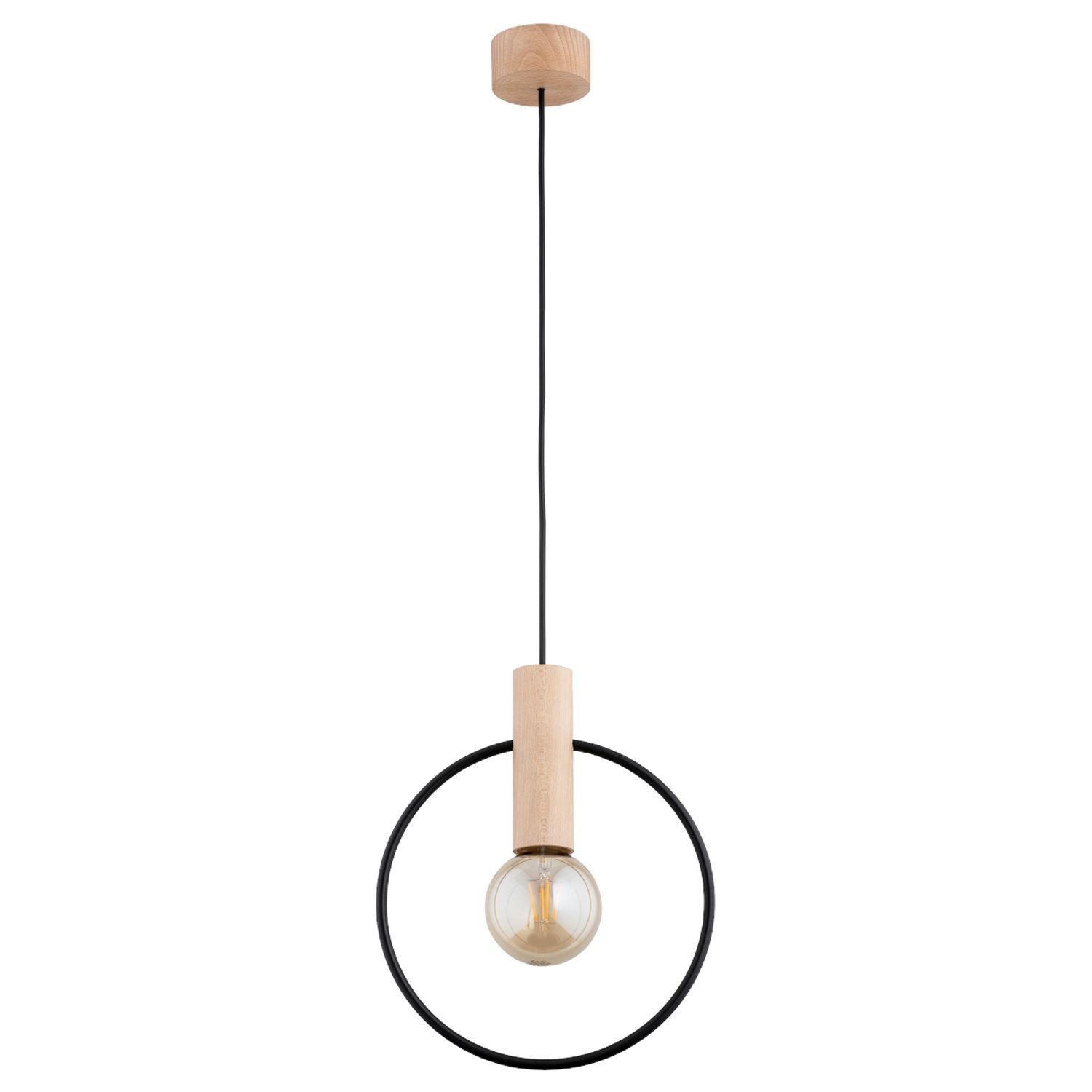 Licht-Erlebnisse Pendelleuchte IKARO, ohne Leuchtmittel, Metall E27 H: max. 100 cm Natur Schwarz Skandinavisch