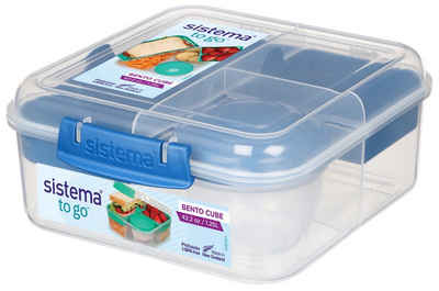 Sistema SET Lunchbox Stack Square 1,24 Liter+Squeeze/Twist Flasche 460ml blau 