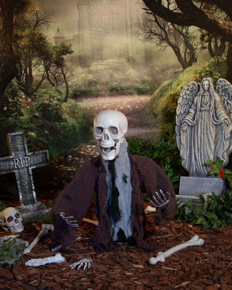 Dekoobjekt Unheimlicher Friedhofs Geist als Halloween Animatr