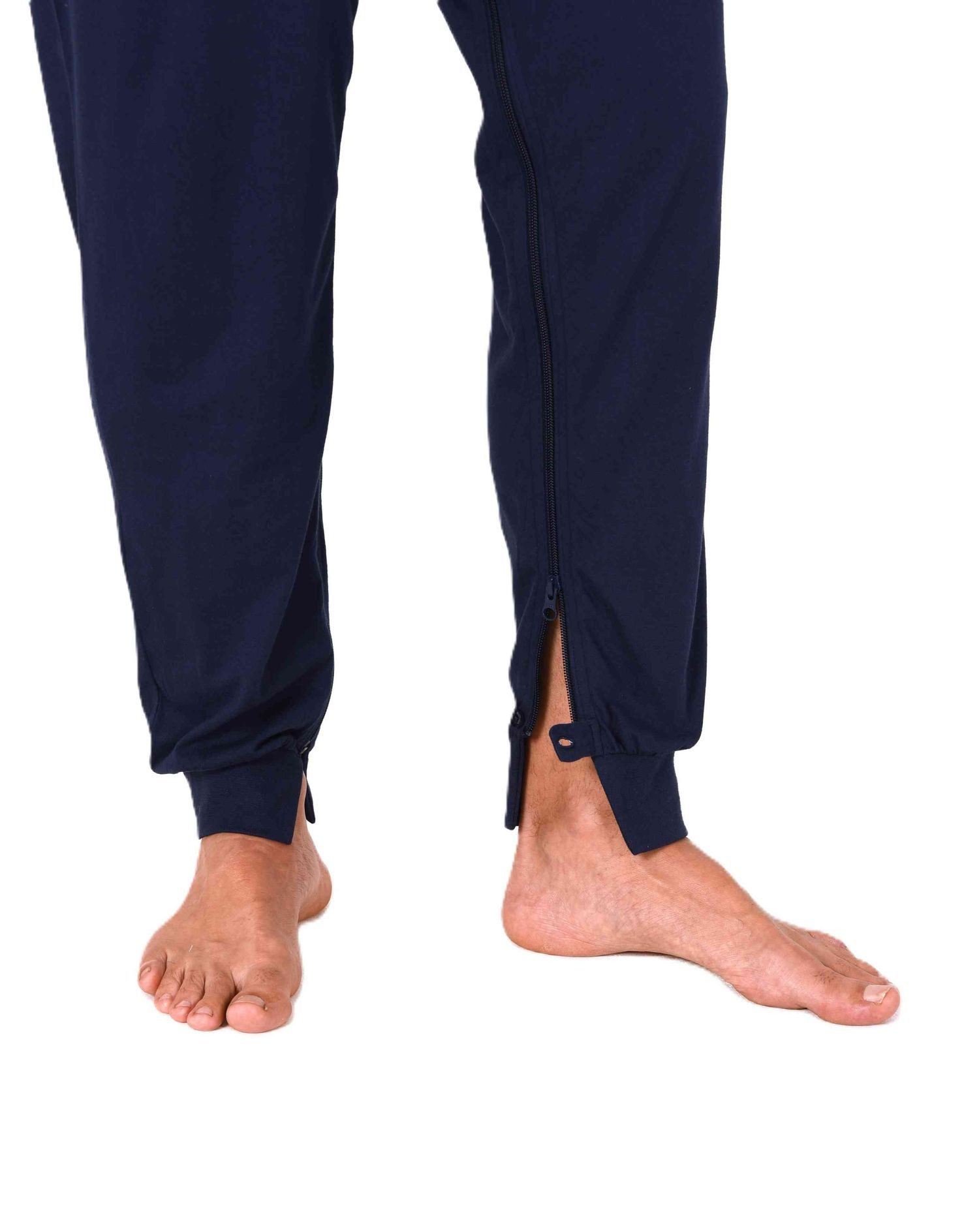 Normann Pyjama Herren Pflegeoverall langarm mit Reißverschluss am Rücken und Bein – Bild 4 von 5