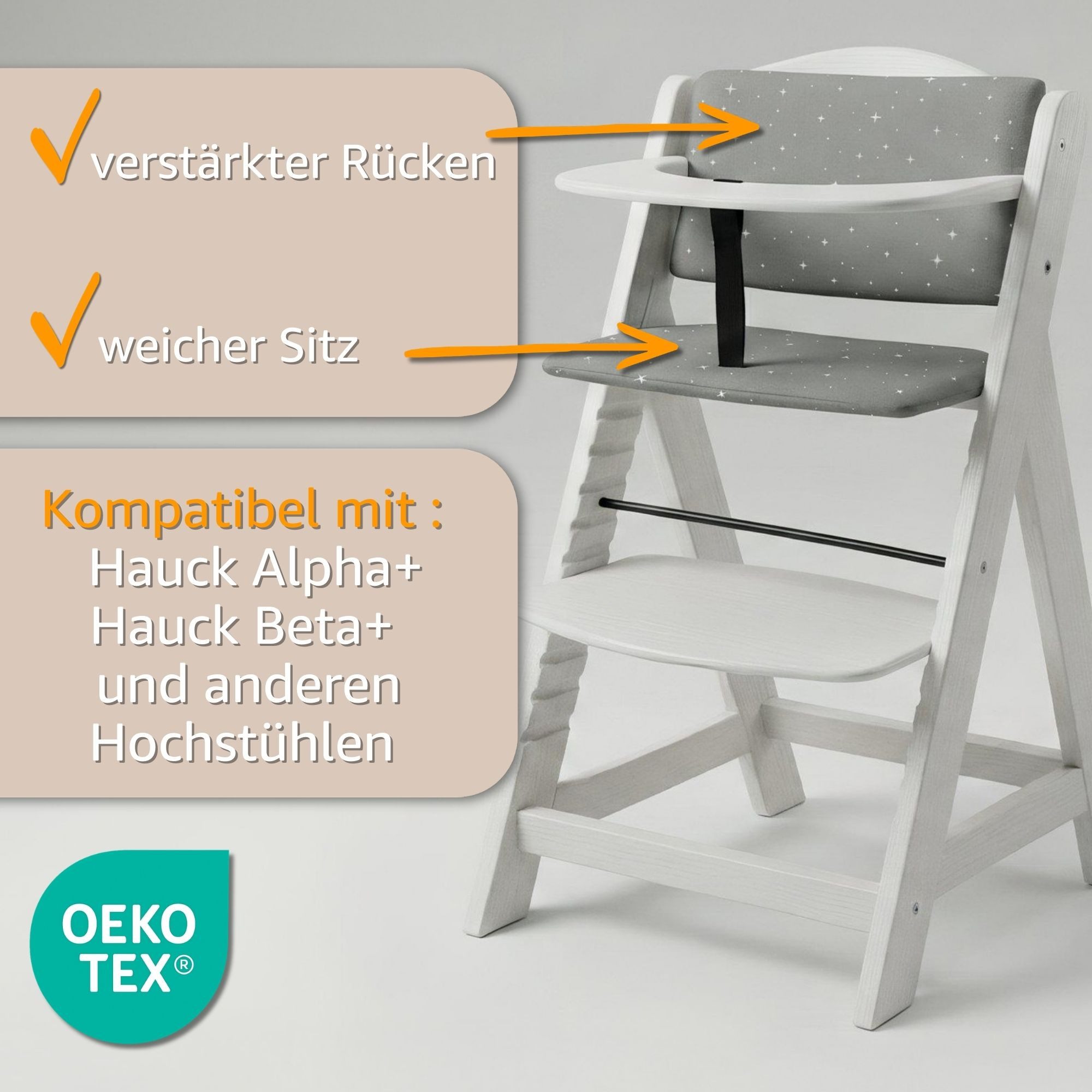 Totsy Baby Sitzverkleinerer Sitzverkleinerer Hochstuhl 2-teilig Sitzkissen für Hauck Stokke