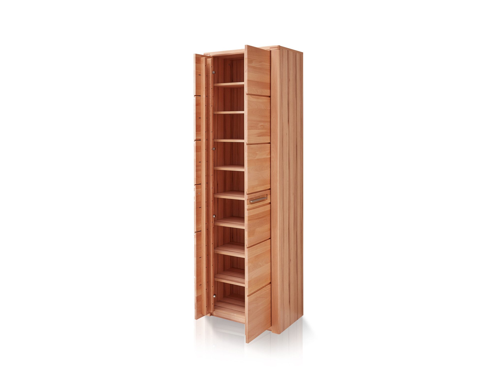 Moebel-Eins Garderobenschrank NESTOR ONE Garderobenschrank II, Material Teilmassiv, Kernbuche lack