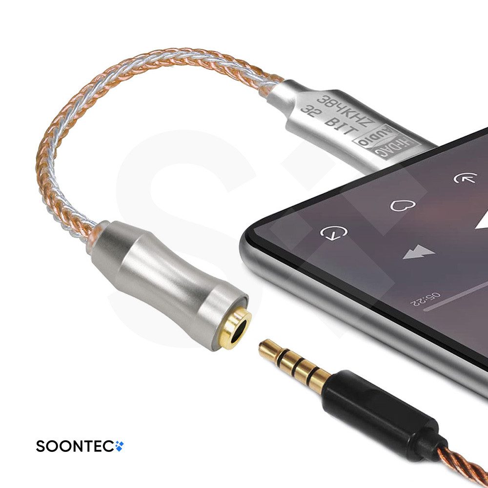 SOONTEC Hi DAC 16-32Ω 125dB PCM 32b/384kHz Digital Decoder ALC5686 USB-C Kopfhörerverstärker (Sehr Klare Klangqualität mit reduzierten Hintergrundgeräuschen)