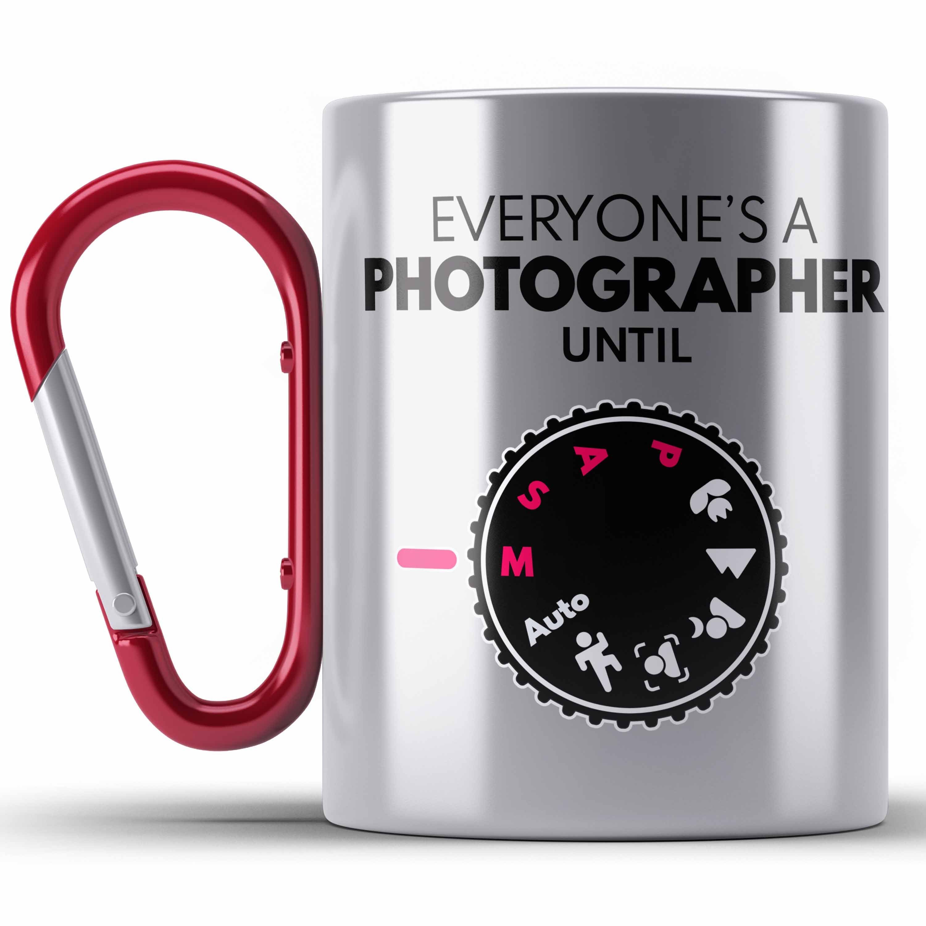 Trendation Thermotasse Fotograf Edelstahl Tasse Zubehör Lustig Fotografie Geschenk Fotografie Rot