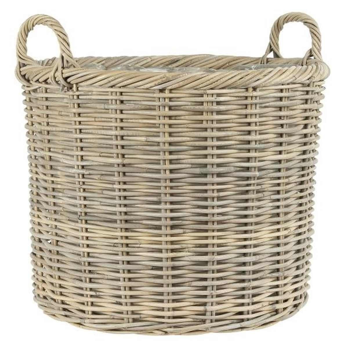 Ib Laursen Aufbewahrungskorb Großer Rattankorb Übertopf für drinnen & draußen H: 51 Ø: 52