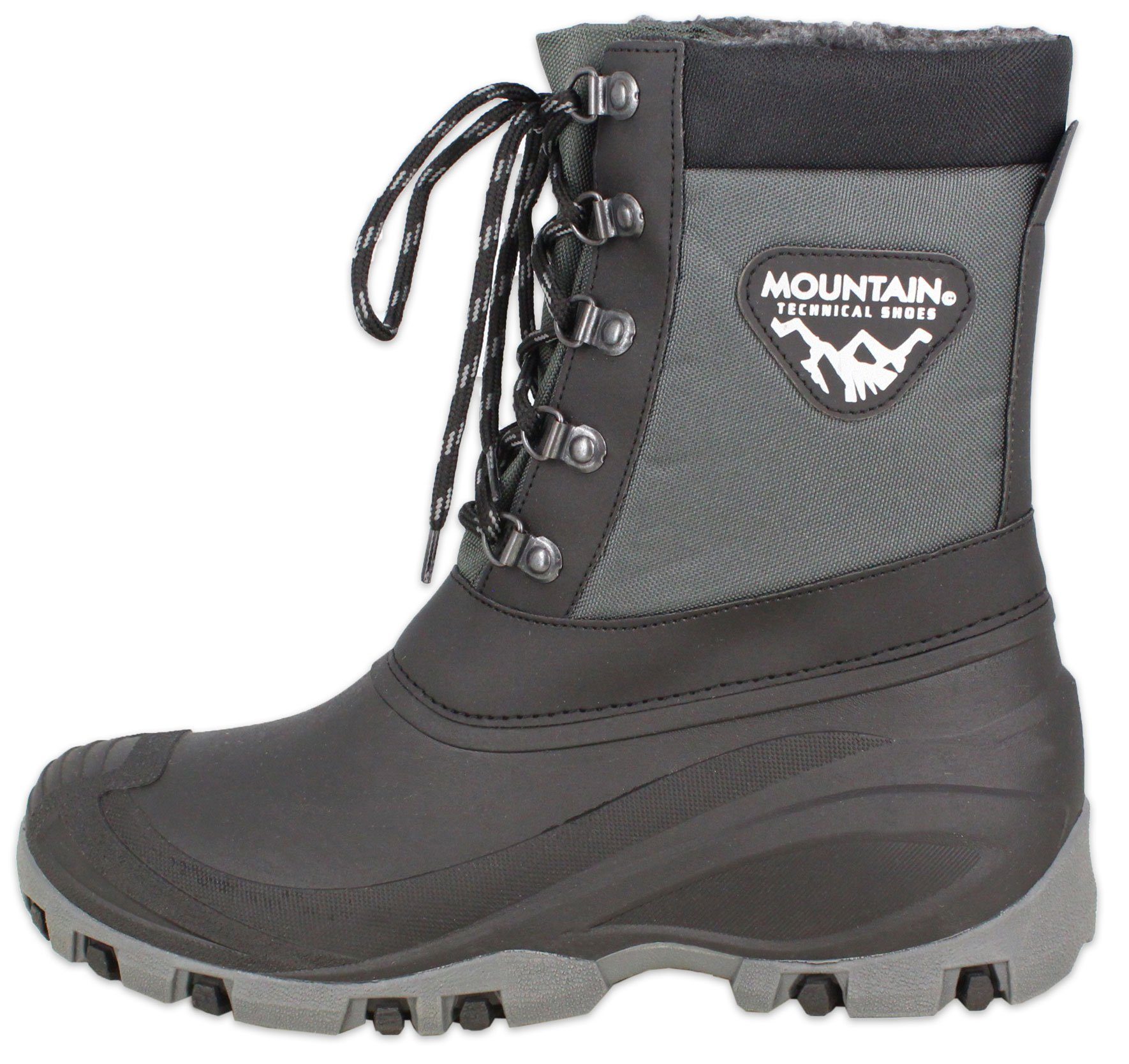 Beck Herren Winterstiefel Mountain mit kuscheligem Warmfutter Gummistiefel (für warme Füße bei Kälte und Schnee) Stoffschaft mit Schnürung, Doppelgrößen