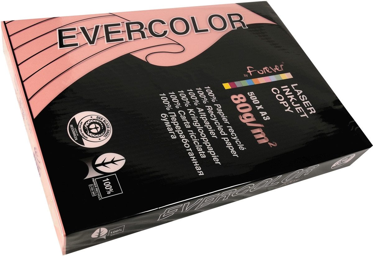CLAIREFONTAINE Kopierpapier Kopierpapier Forever Evercolor DIN A3 rosa 80 g/qm VE=500 Blatt