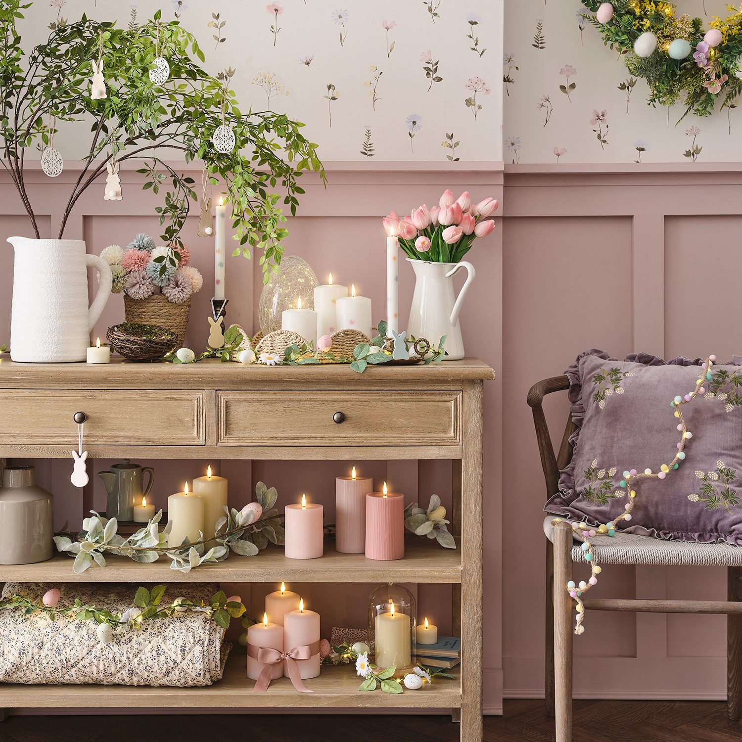 Lights4fun LED-Lichterkette 1,4m LED Girlande Pompon