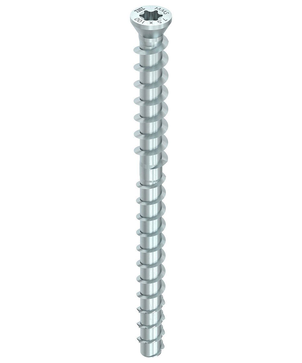 HECO Schrauben Betonschraube MULTI-MONTI, (12x160 mm, 25 St., TimberConnect), Stahl weiß verzinkt
