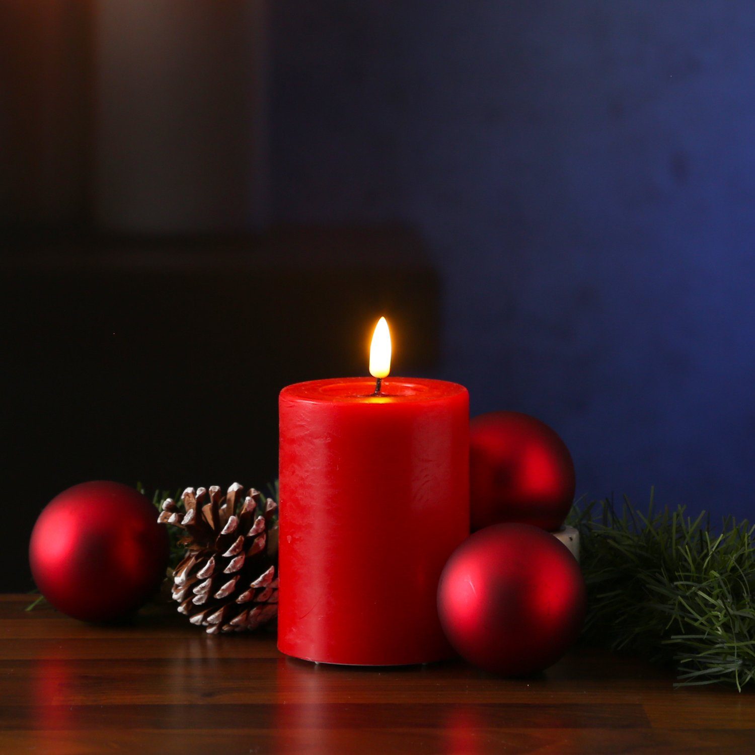 Deluxe Homeart LED-Kerze Mia Deluxe Echtwachs Wachsspiegel flackernd H: 10c günstig online kaufen