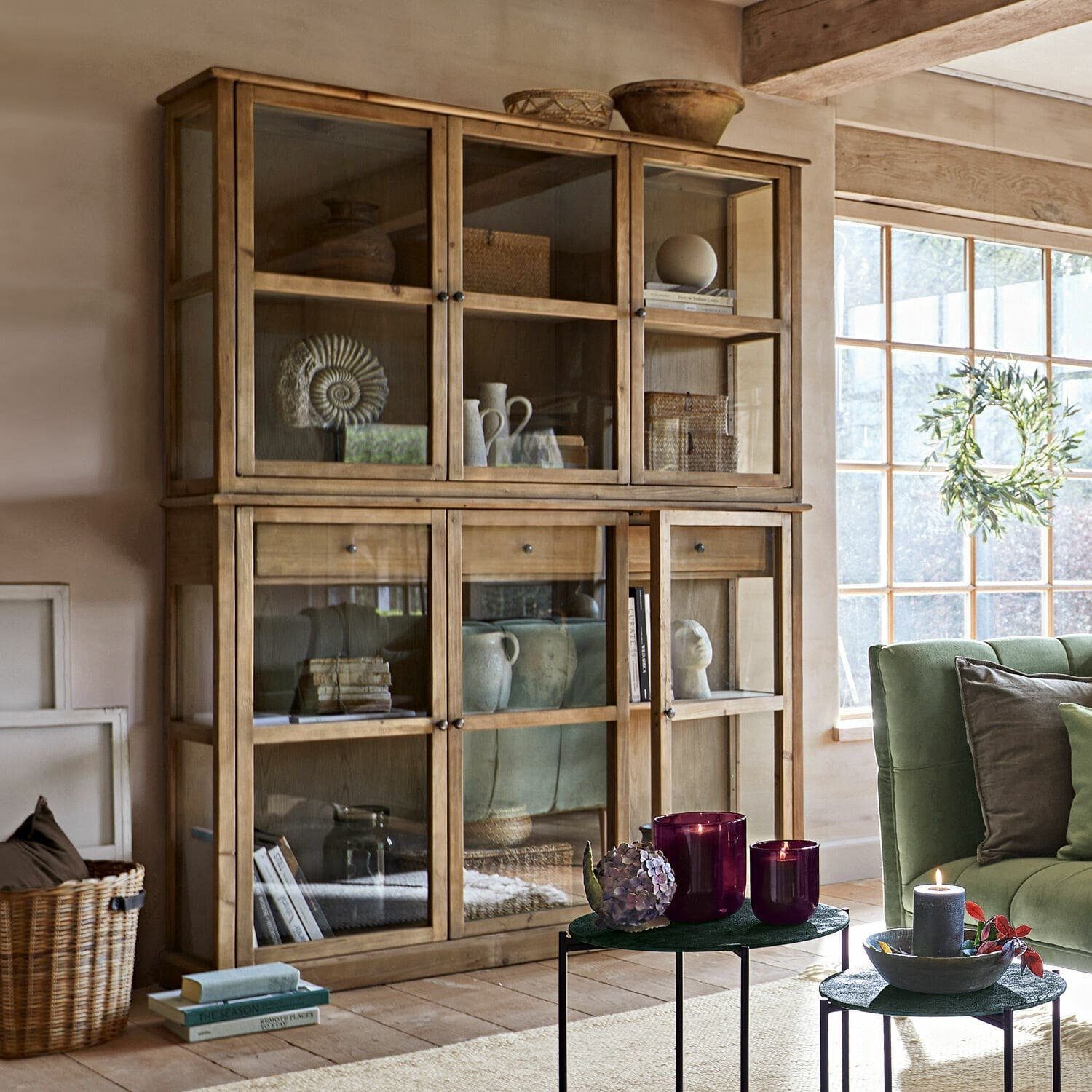 Mirabeau Vitrine Schrank Blaise antikbraun günstig online kaufen