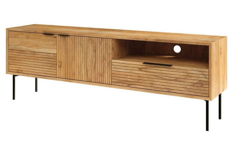 MONDO Lowboard TV-Schrank KIAN, 180 x 42 cm, Akazie teilmassiv, mit 2 Türen, 1 Schublade und offenes Fach