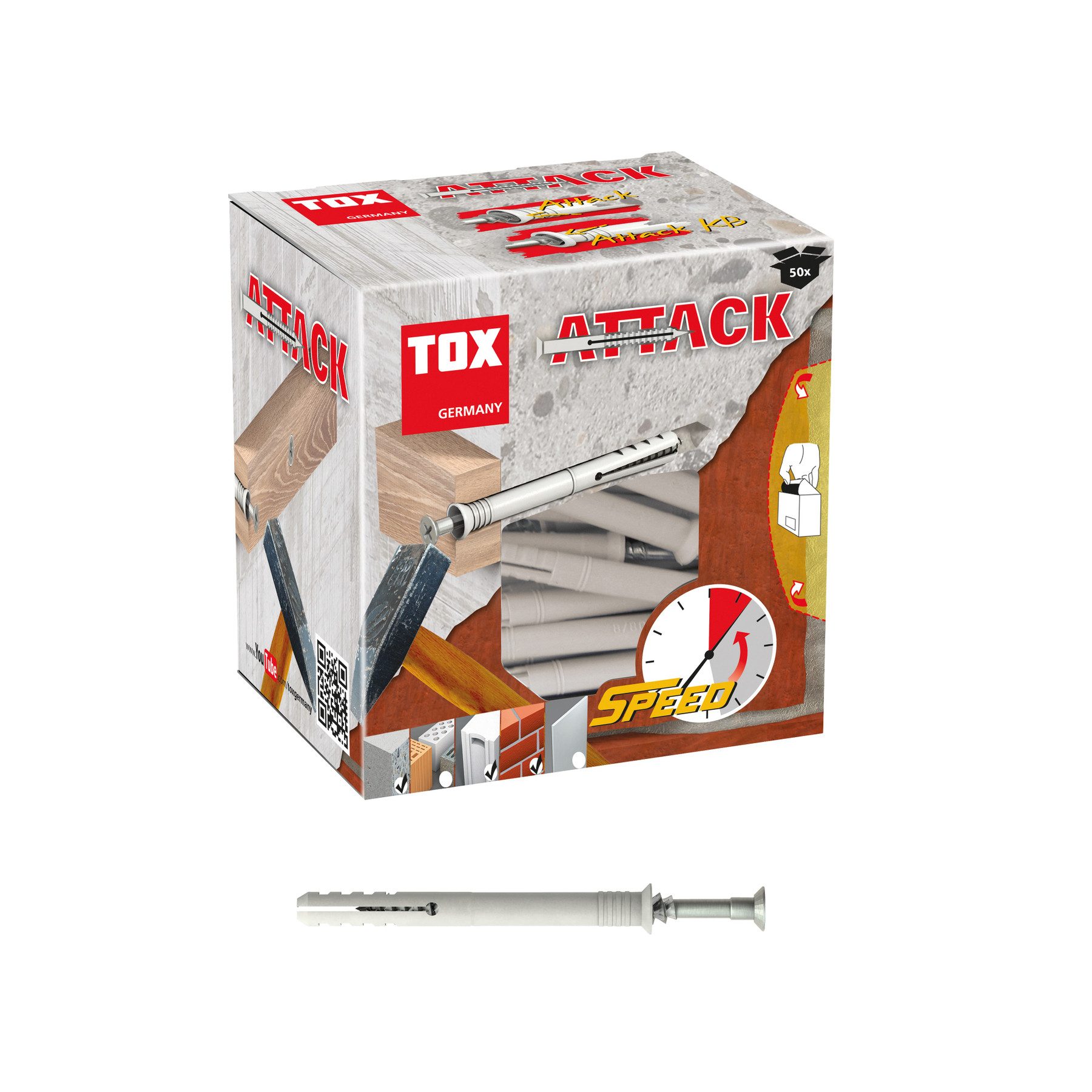 Tox Nageldübel TOX Nageldübel Attack, 8x80 mm, 50 Stück