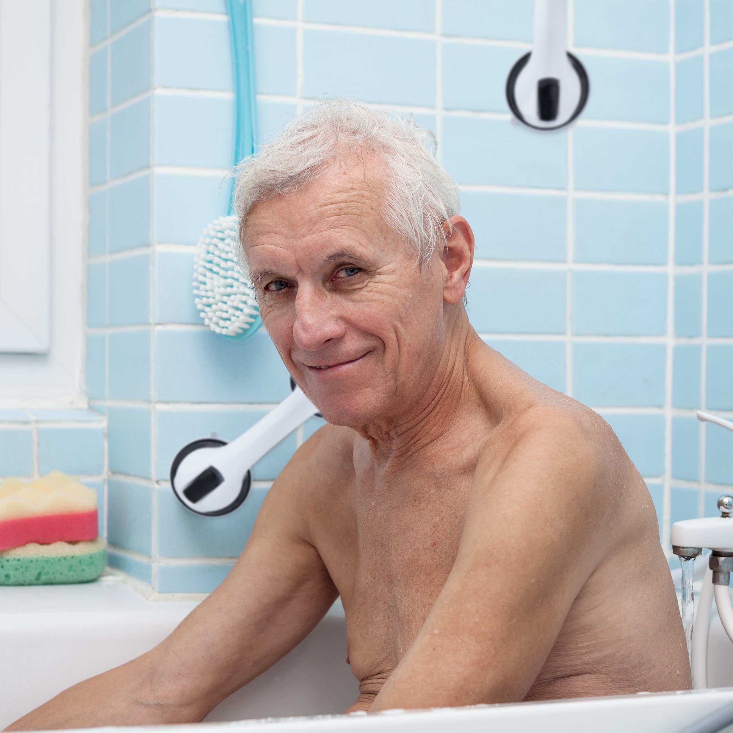 relaxdays Haltegriff 2 Haltegriffe mit Saugnapf