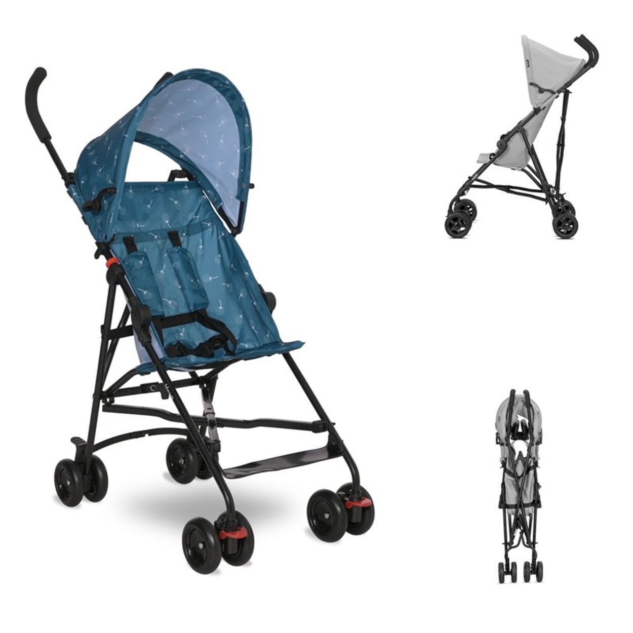 LORELLI Kinder-Buggy Vaya, 5-Punkt-Gurt, Sonnendach, kompakt faltbar, Fußstütze verstellbar