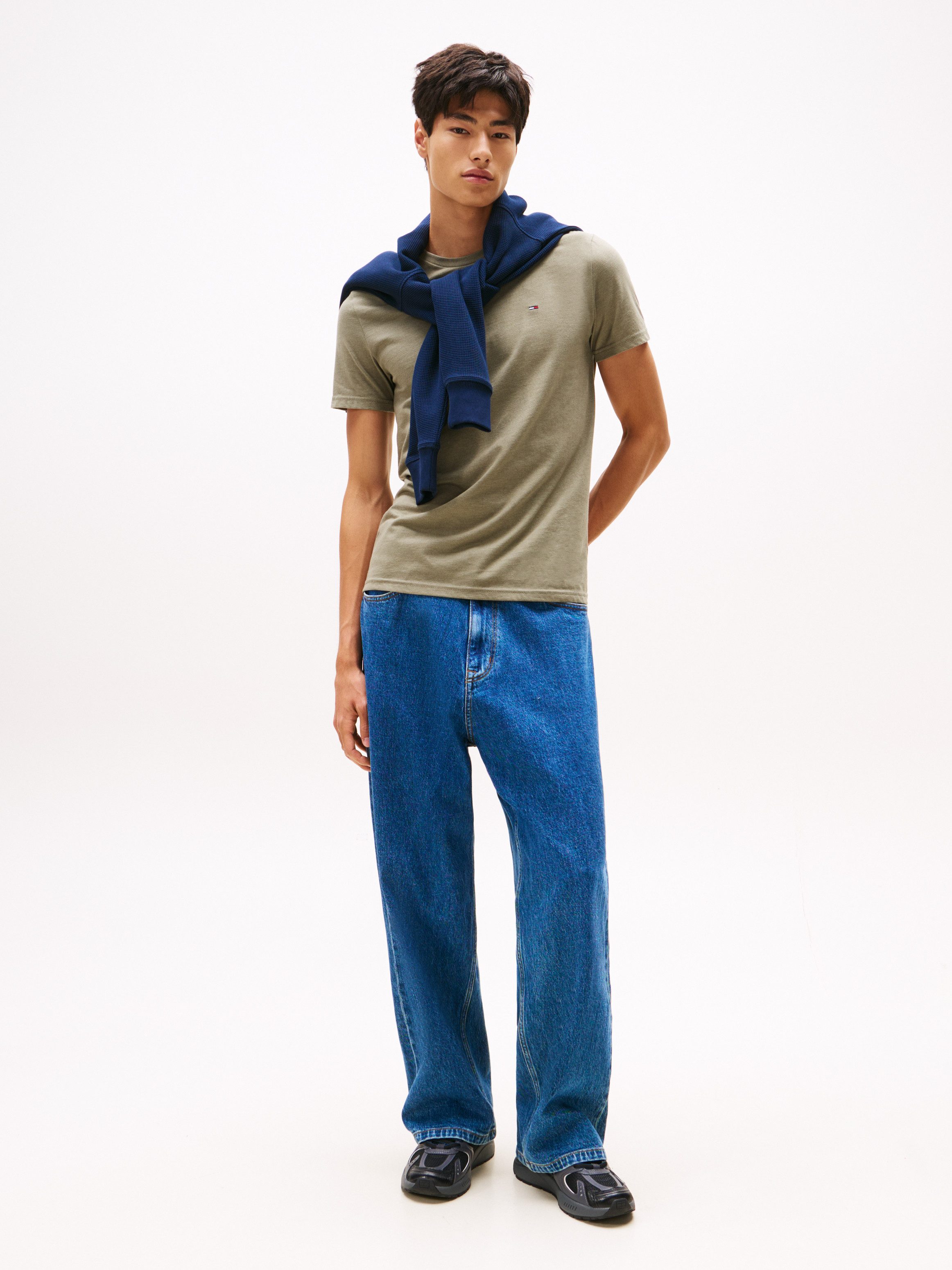 Tommy Jeans T-Shirt TJM XSLIM JASPE HTR TEE EXT Mit Rundhalsausschnitt