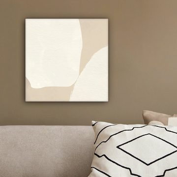 OneMillionCanvasses® Leinwandbild Beige - Abstrakt - Modern, Beige, Weiß (1 St), Wandbild, Deko Schlafzimmer Wohnzimmer 20x20 cm