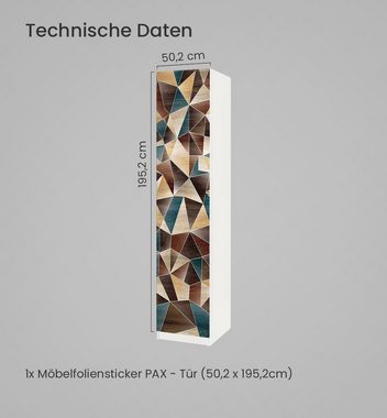 MyMaxxi Möbelfolie Schrankaufkleber Pax Abstrakte kleine Dreiecke in Holz Farben